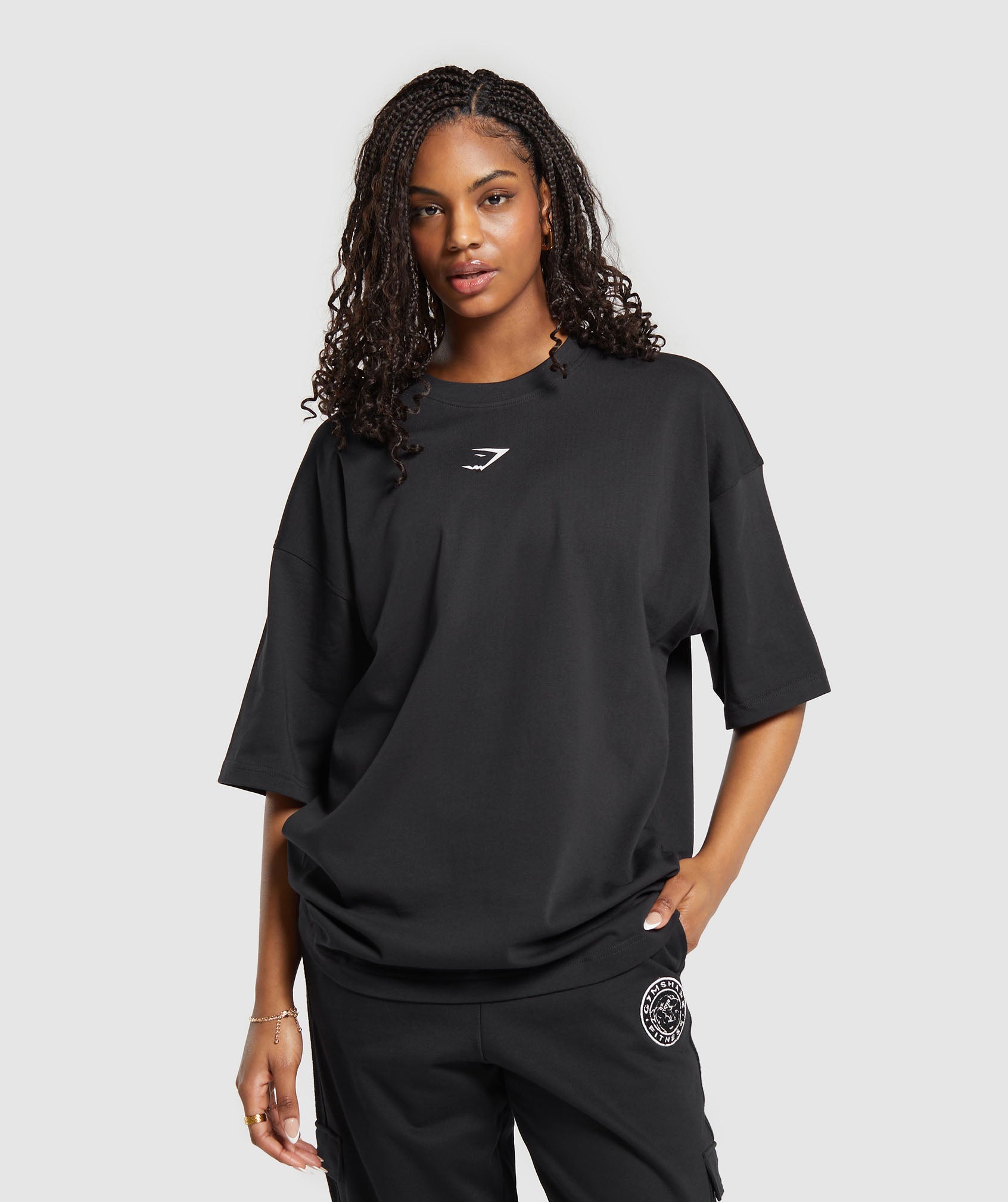 Gymshark Monogram Mesh Long Sleeve Top - Onyx Grey