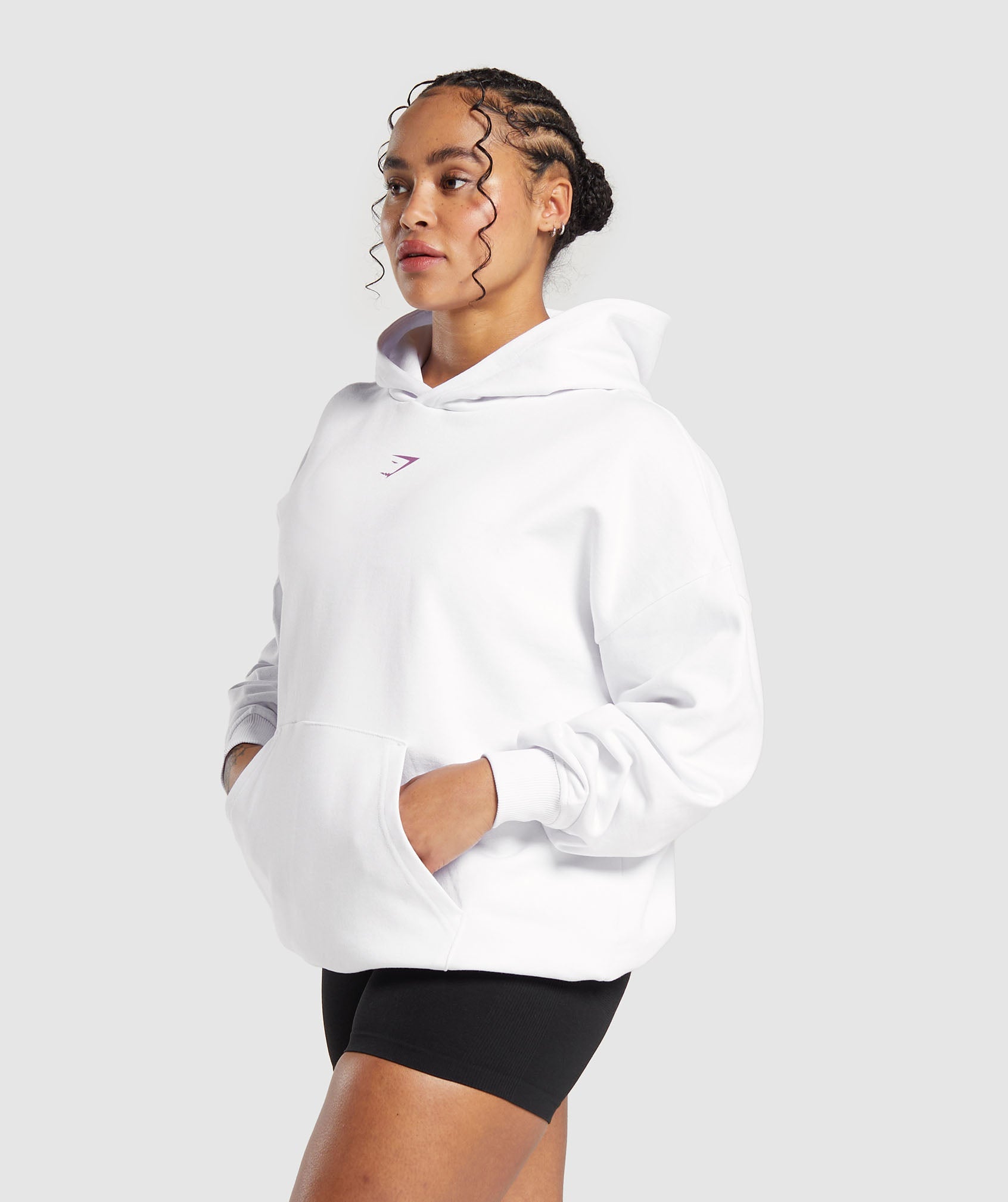 Movin' Metal GFX Hoodie in White - view 3