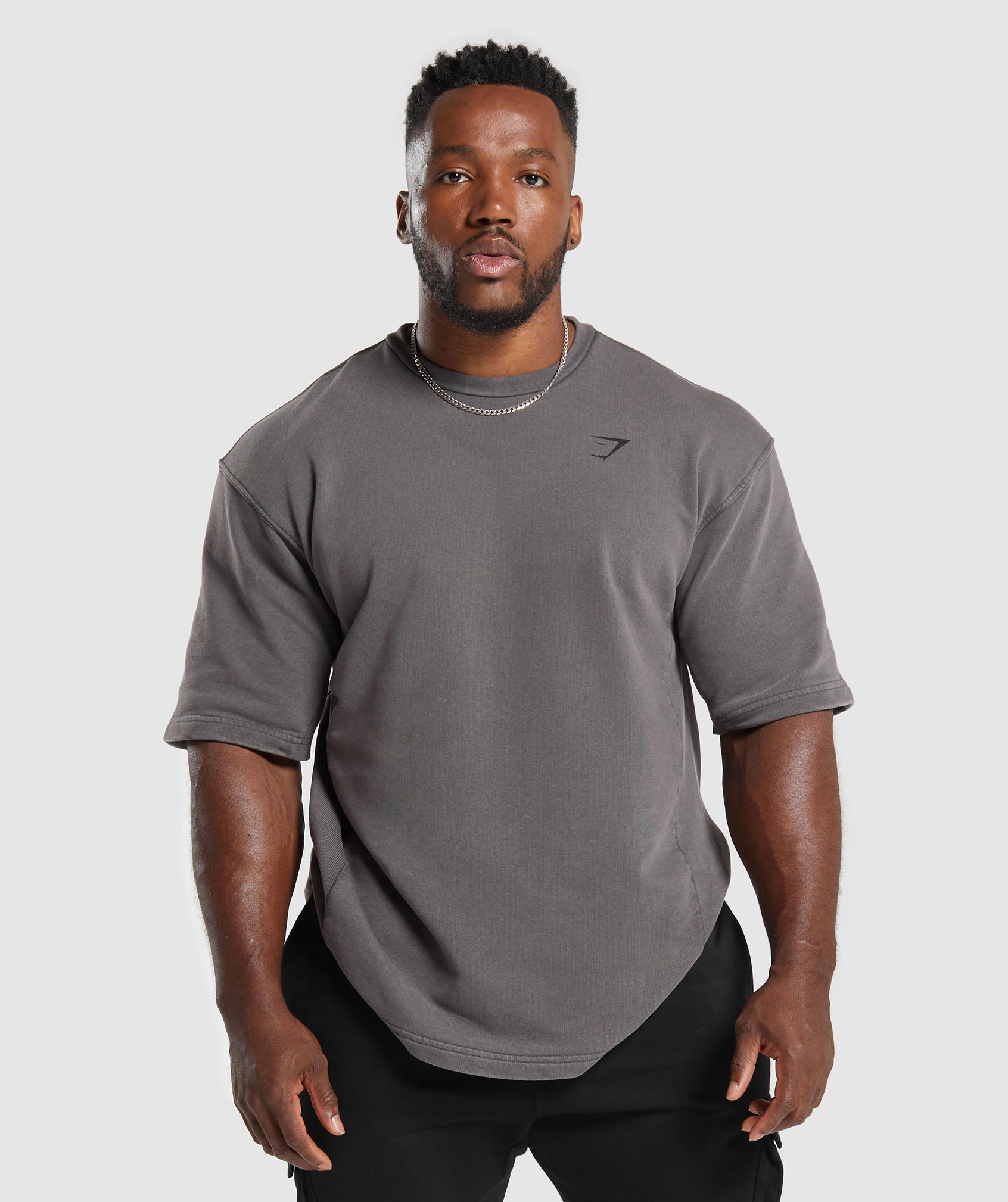 Power Washed Short Sleeve Crew in Onyx Grey - view 8
