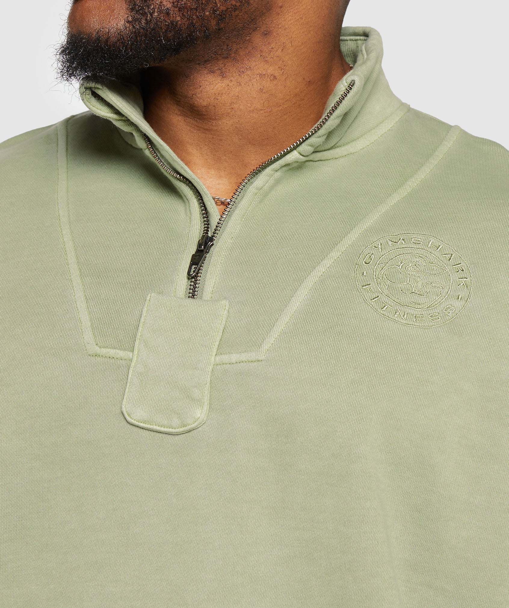 Premium Legacy 1/4 Zip in Natural Sage Green - view 5