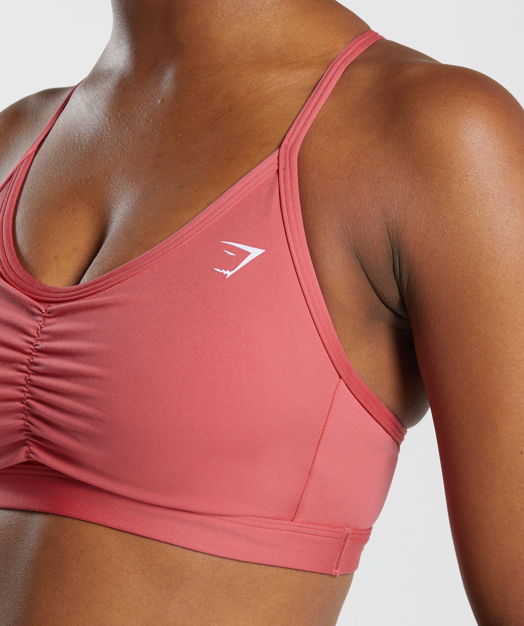 Ruched Sports Bra in Sunbaked Pink - view 5