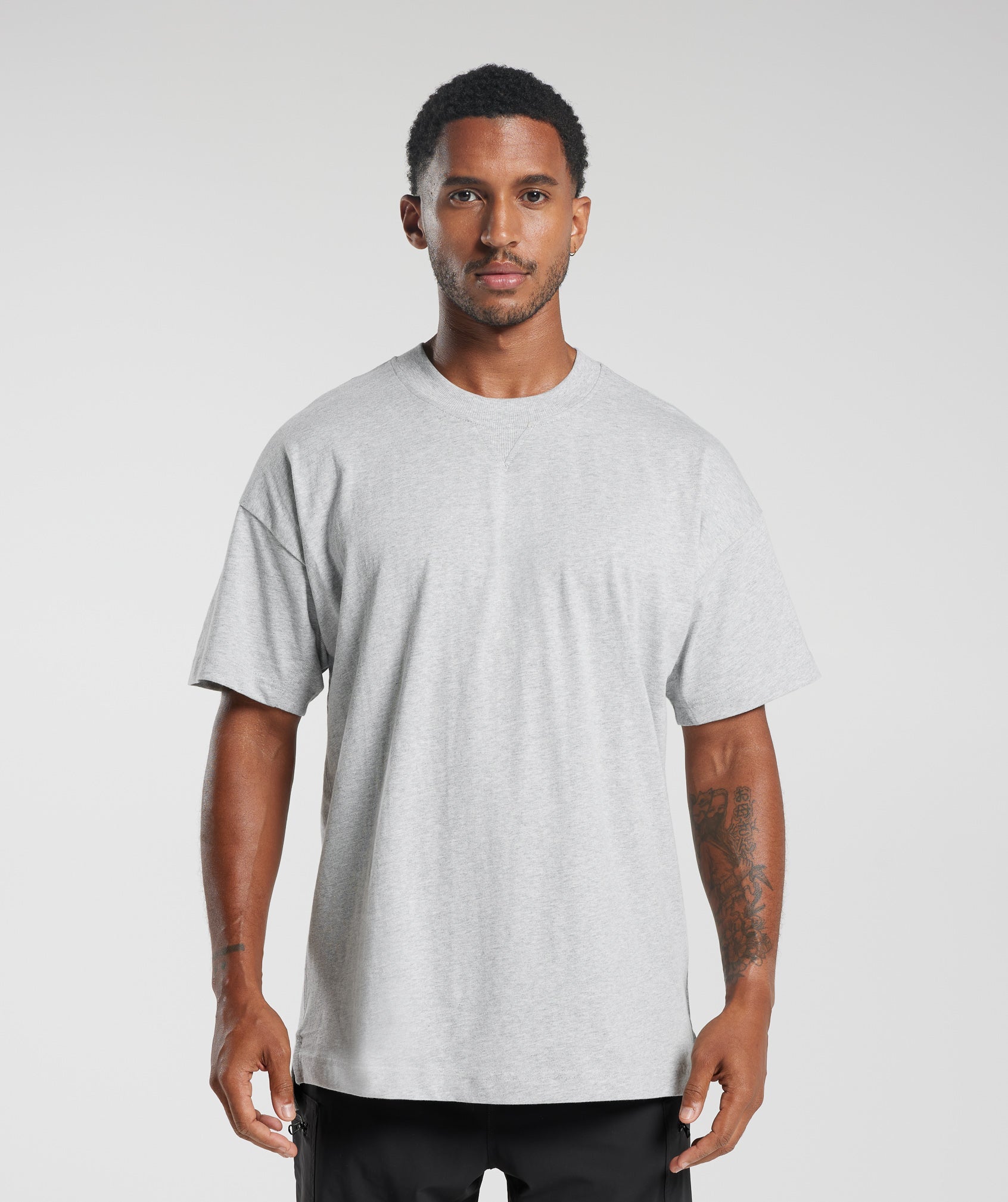 Rest Day Essentials T-Shirt in Light Grey Core Marl - view 1