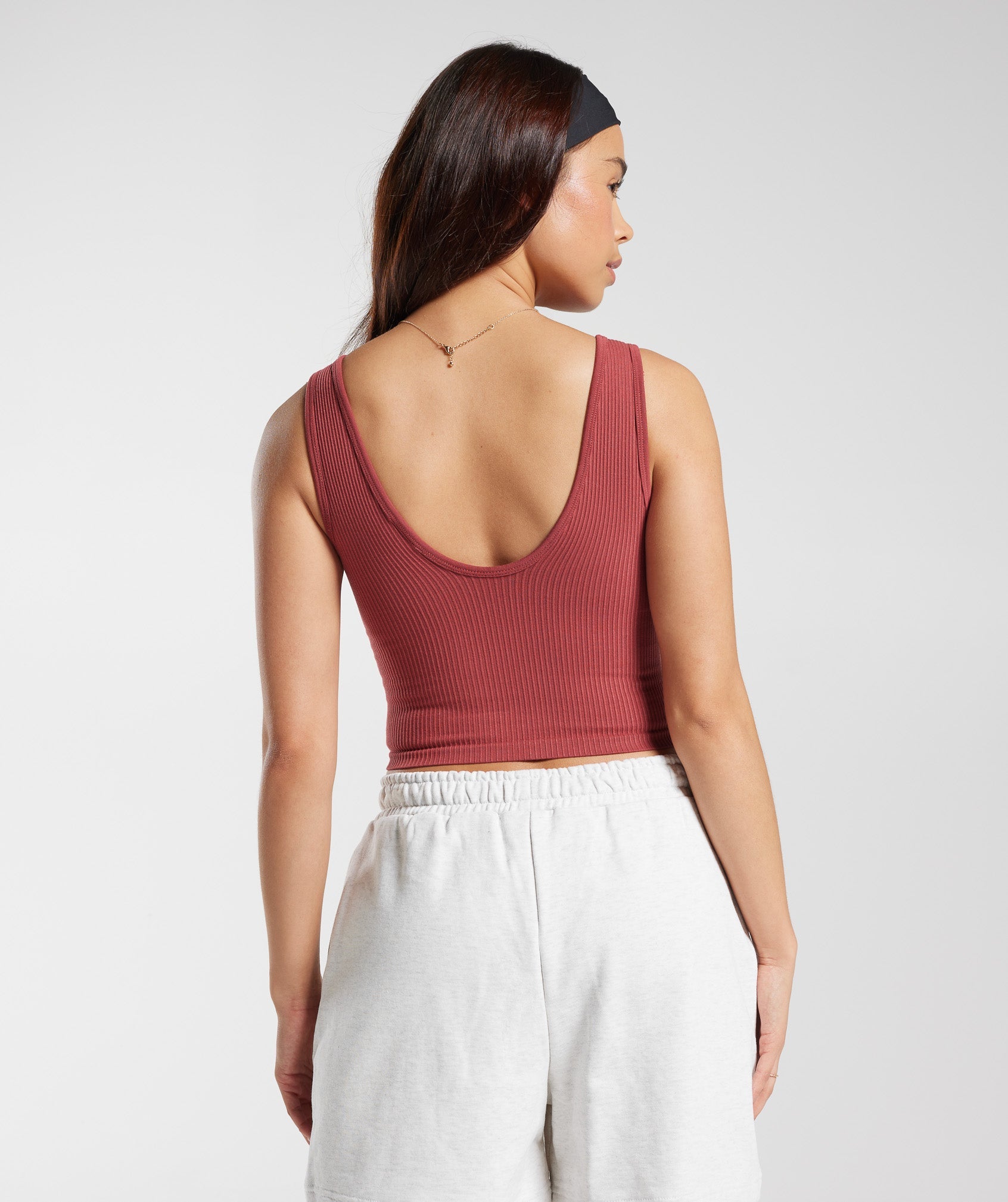Rest Day Seamless Midi Tank in Pomegranate Red - view 2