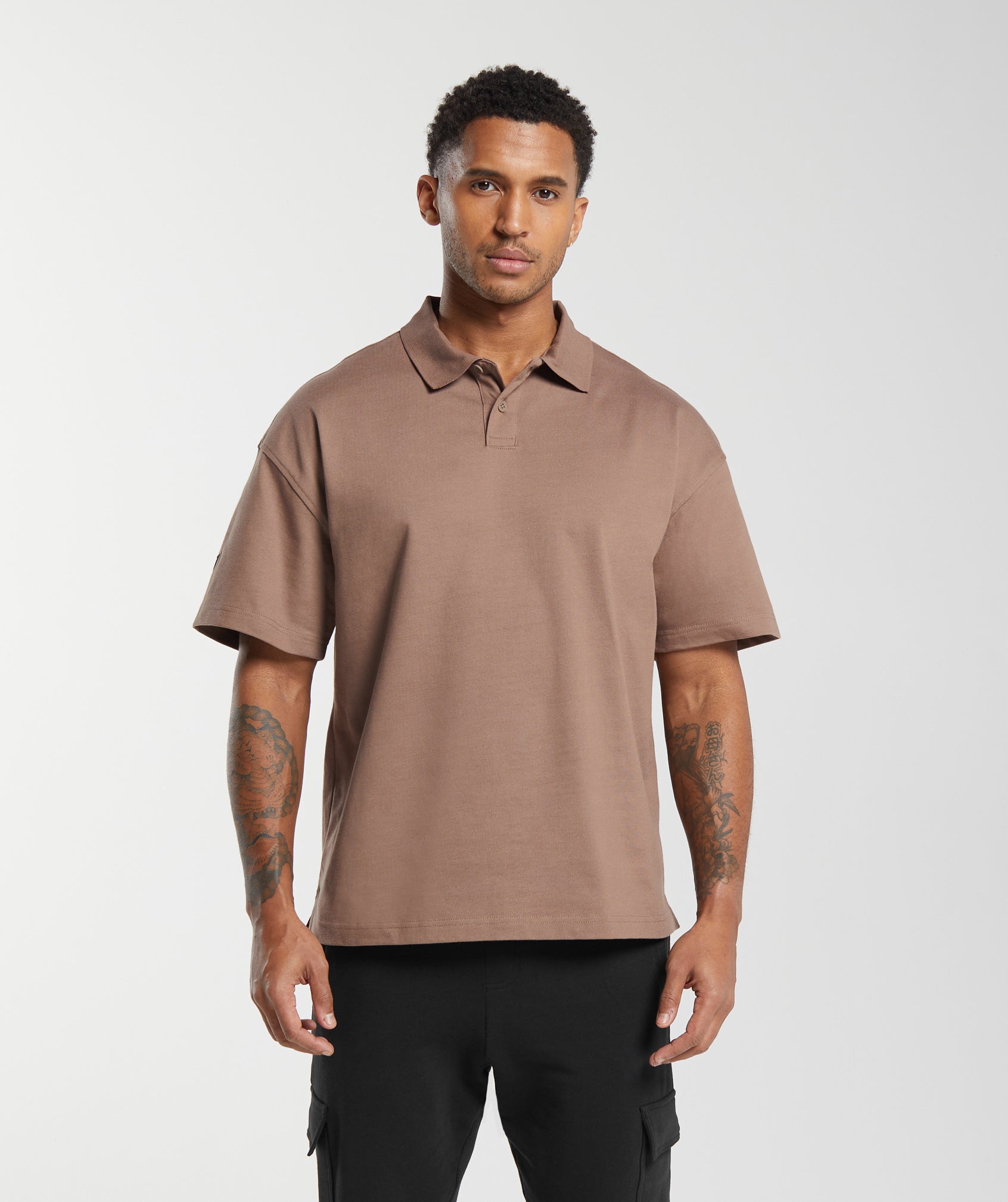 Short Sleeve Polo in Mocha Mauve - view 1