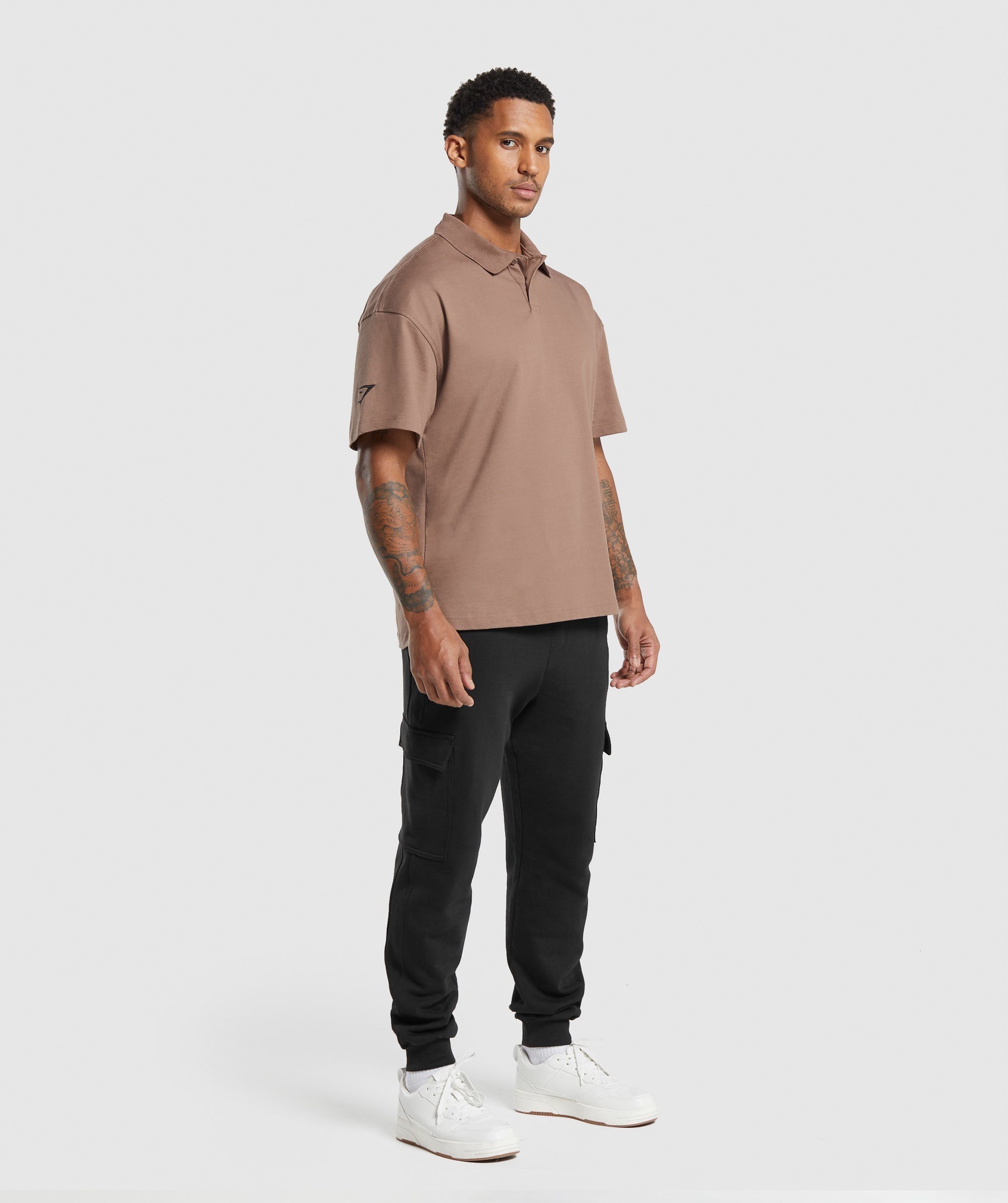 Short Sleeve Polo in Mocha Mauve - view 4