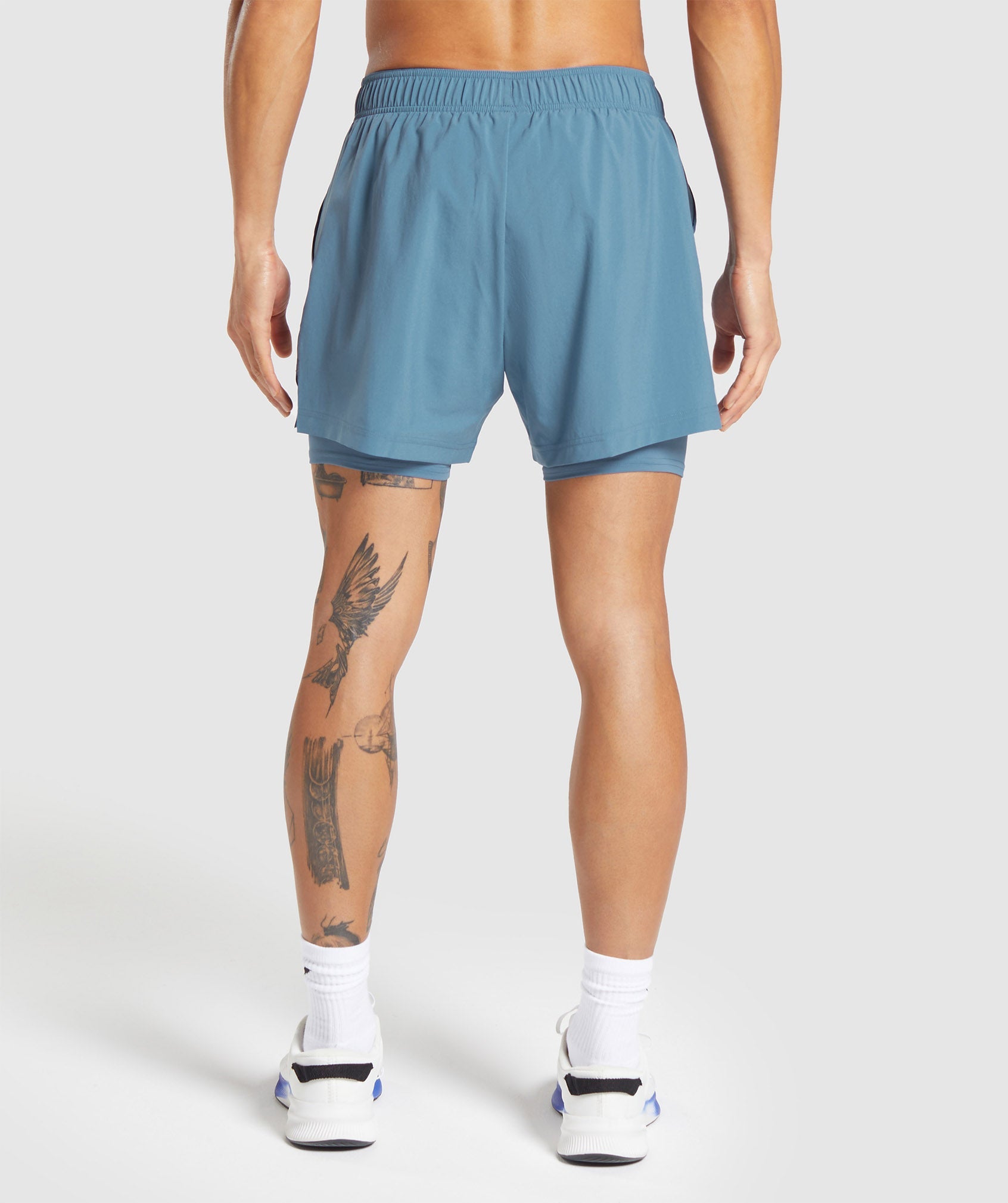 Sport 5" 2 in 1 Shorts in Faded Blue/Faded Blue - view 2