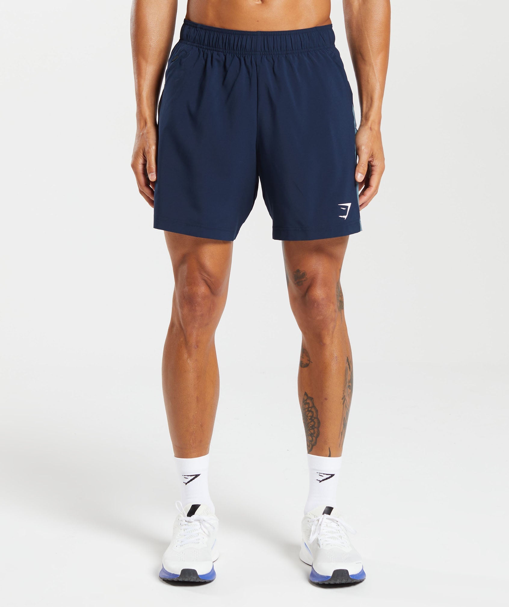 Sport  7" Short in Navy/Denim Teal