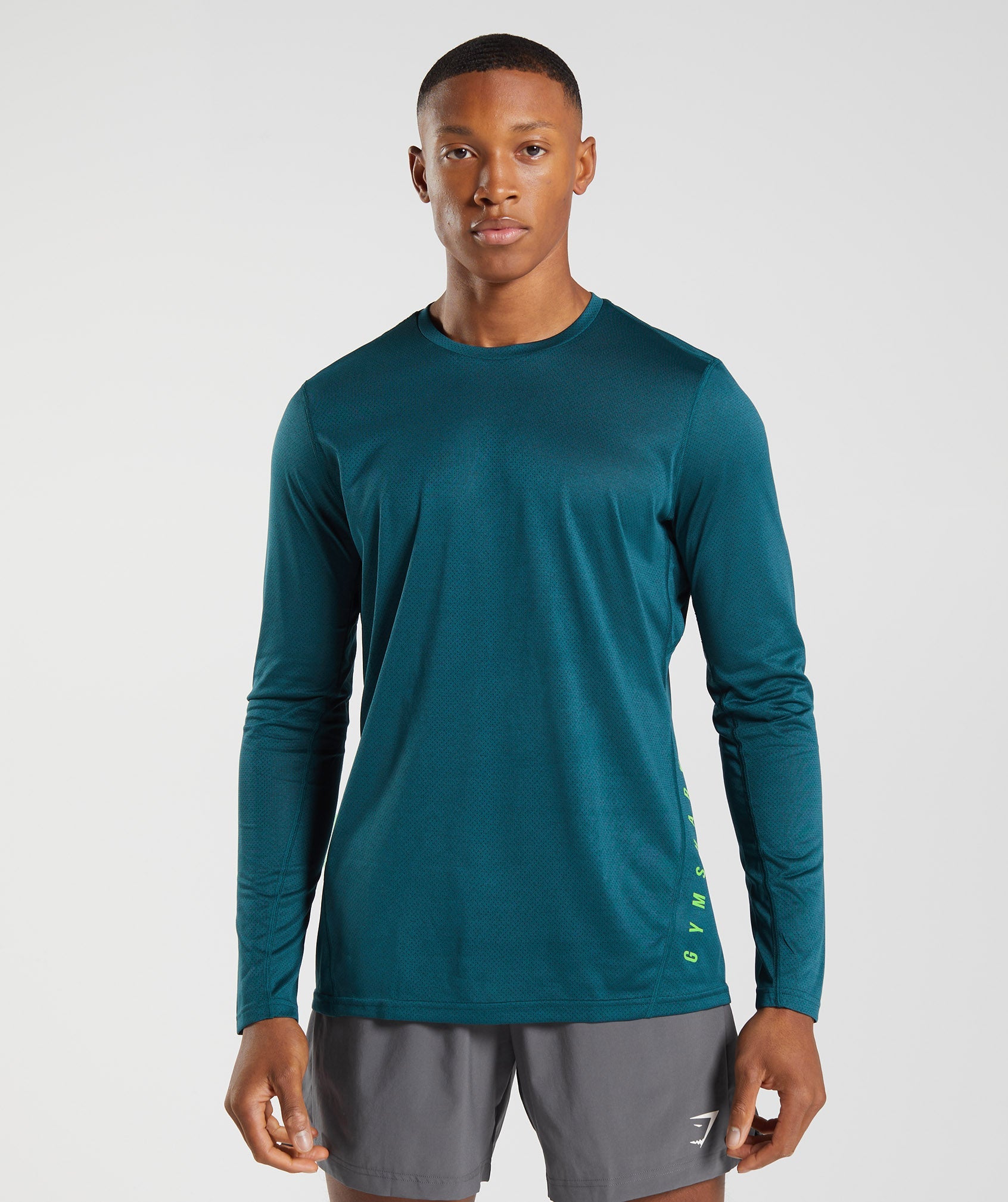 Sport Long Sleeve T-Shirt in Winter Teal/Black Marl - view 1