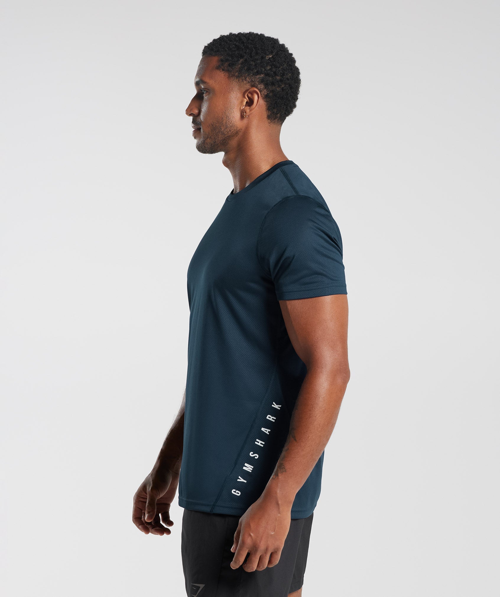 Sport T-Shirt in Navy/Black Marl - view 3