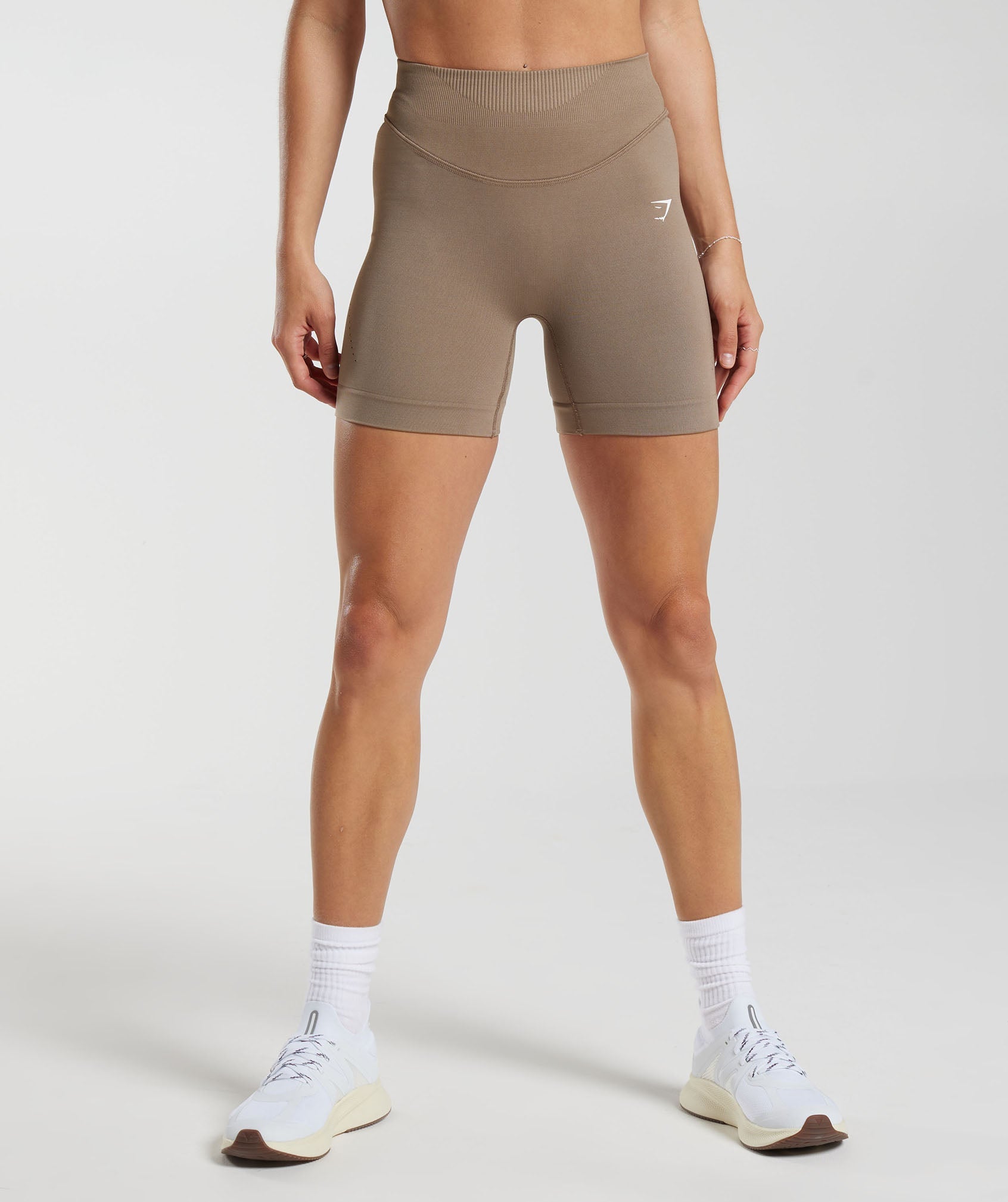 Sweat Seamless Shorts in Fossil Brown - view 1