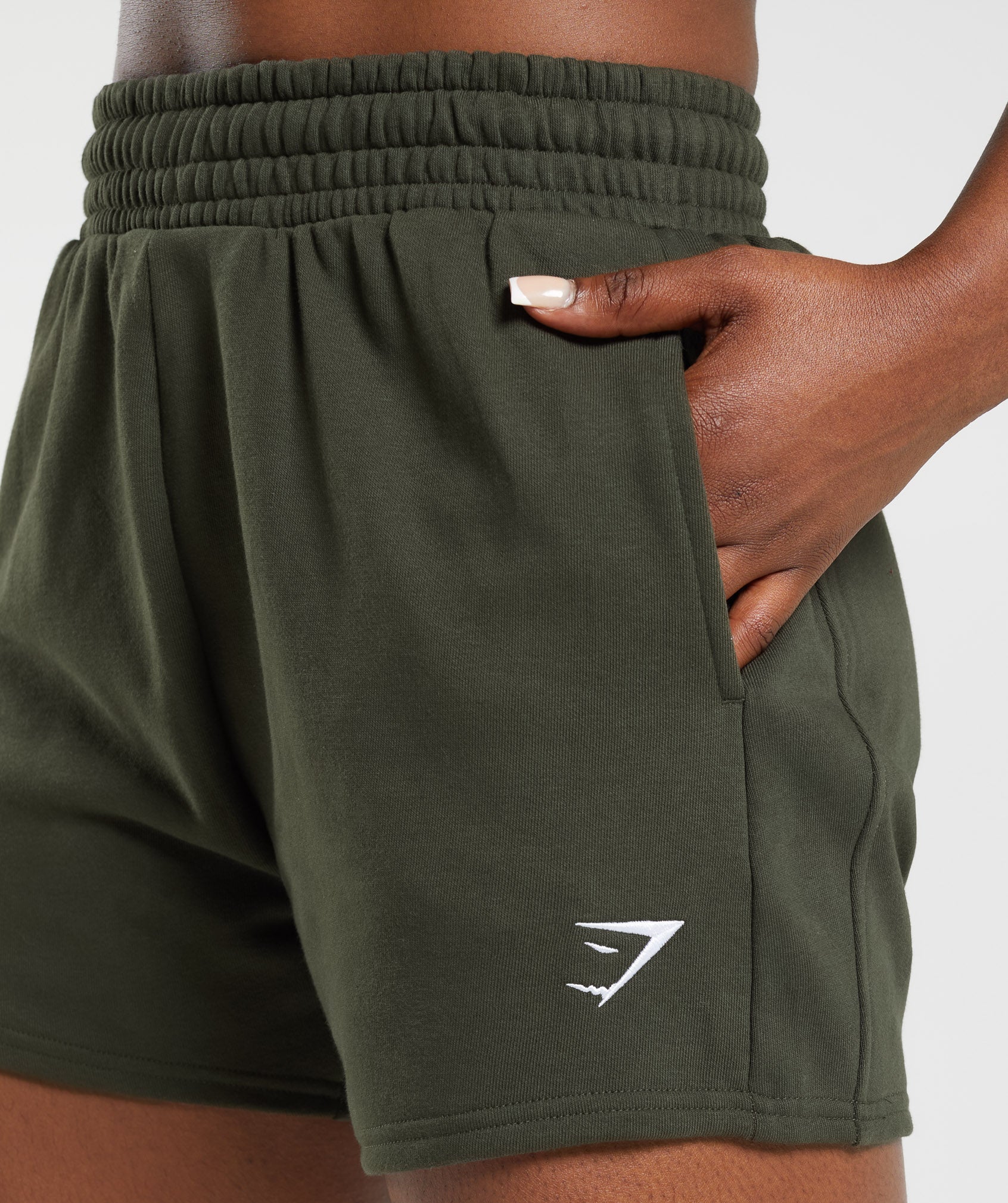 Training Fleece Shorts in Deep Olive Green - view 3