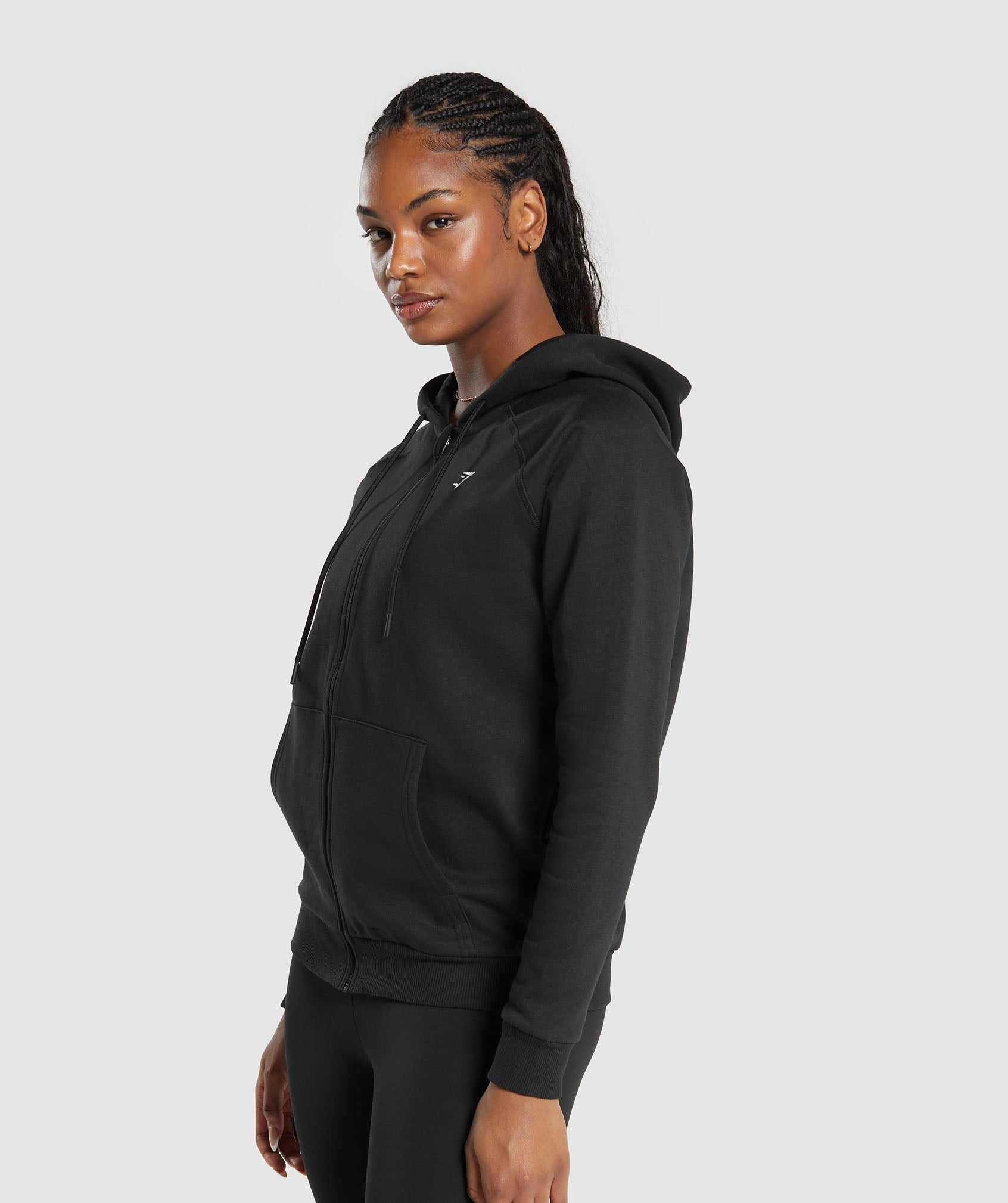 Training Fleece Zip Hoodie in Black - view 3