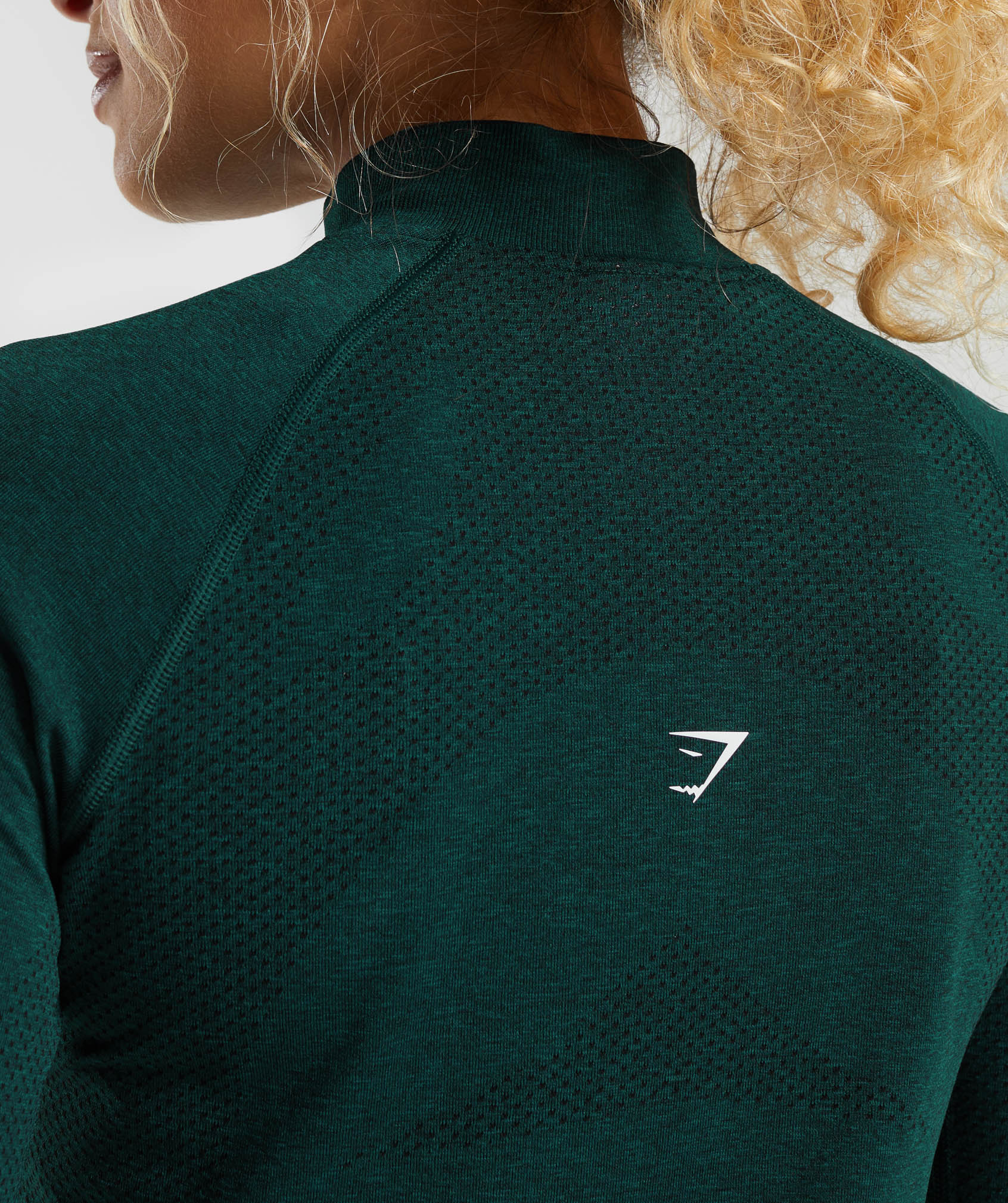 Vital Seamless 2.0 1/4 Zip Pullover in Deep Teal Marl - view 6