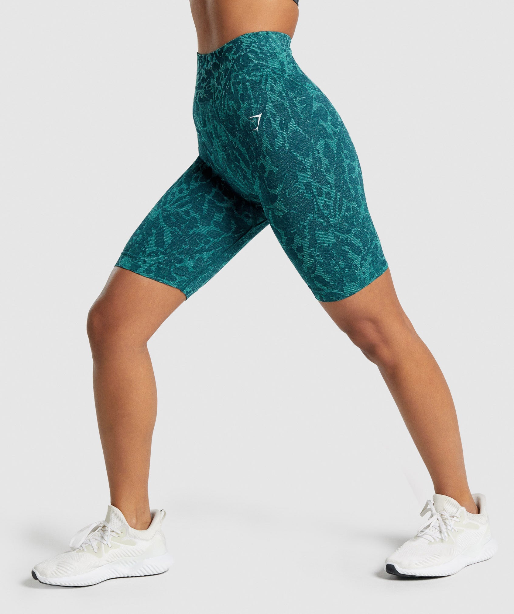 Adapt Animal Seamless Cycling Shorts in Butterfly | Teal - view 2