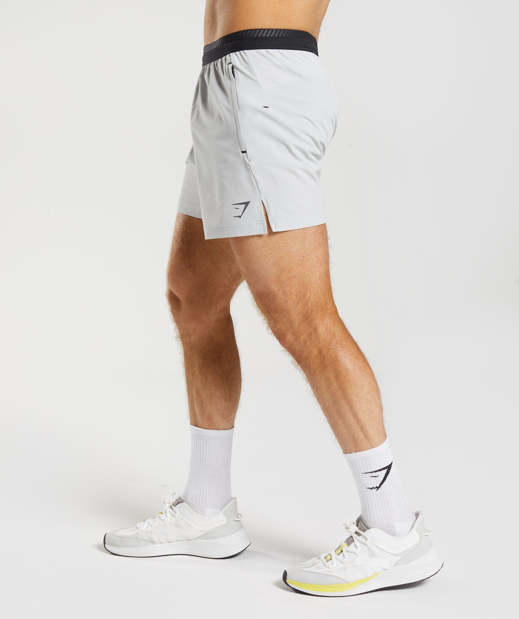 Apex 5" Hybrid Shorts in Light Grey - view 3