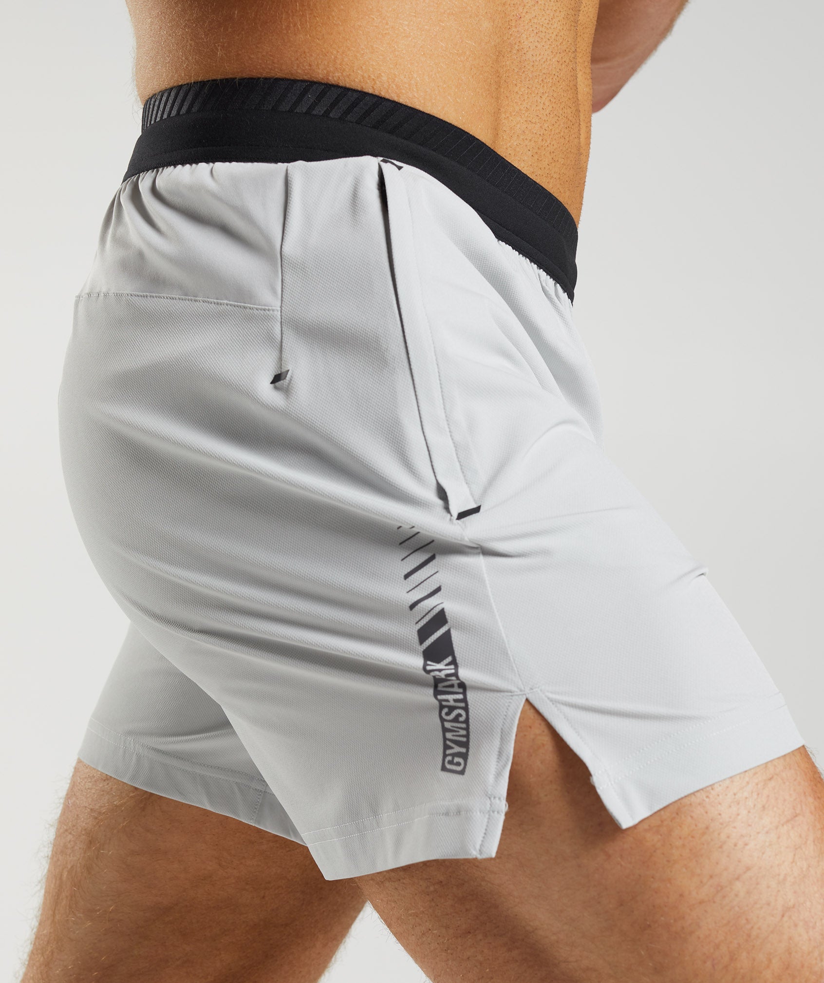 Apex 5" Hybrid Shorts in Light Grey - view 5