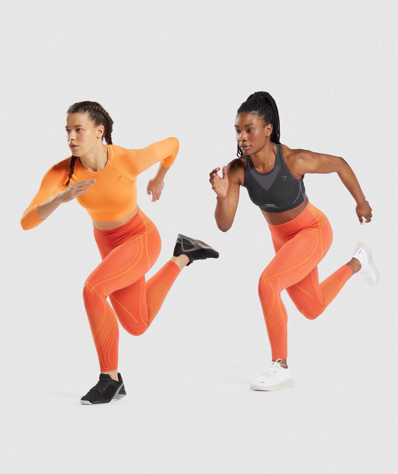 Women's Orange Activewear High Rise Legging Seamless