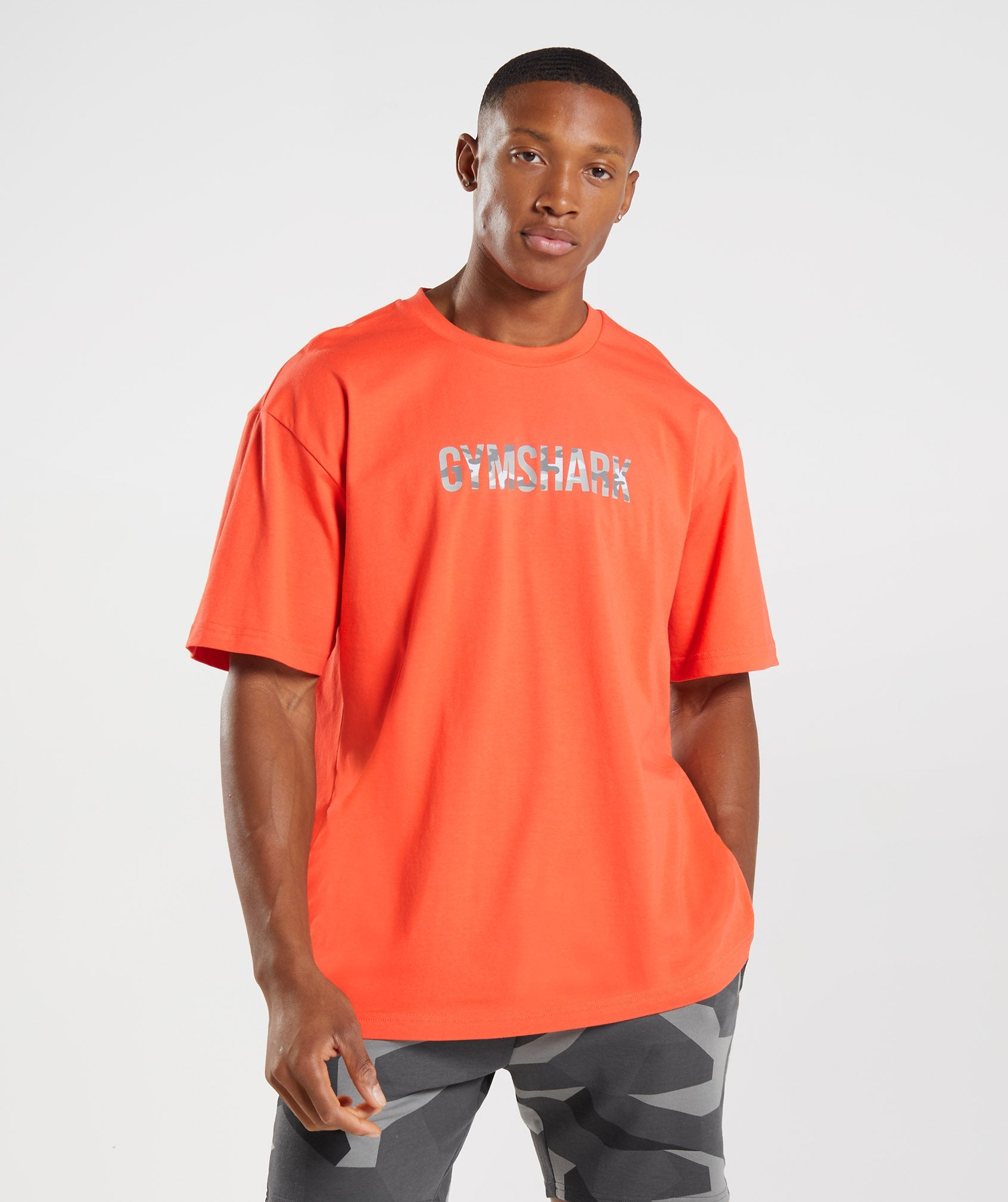 Apollo Infill Oversized T-Shirt in Papaya Orange - view 1