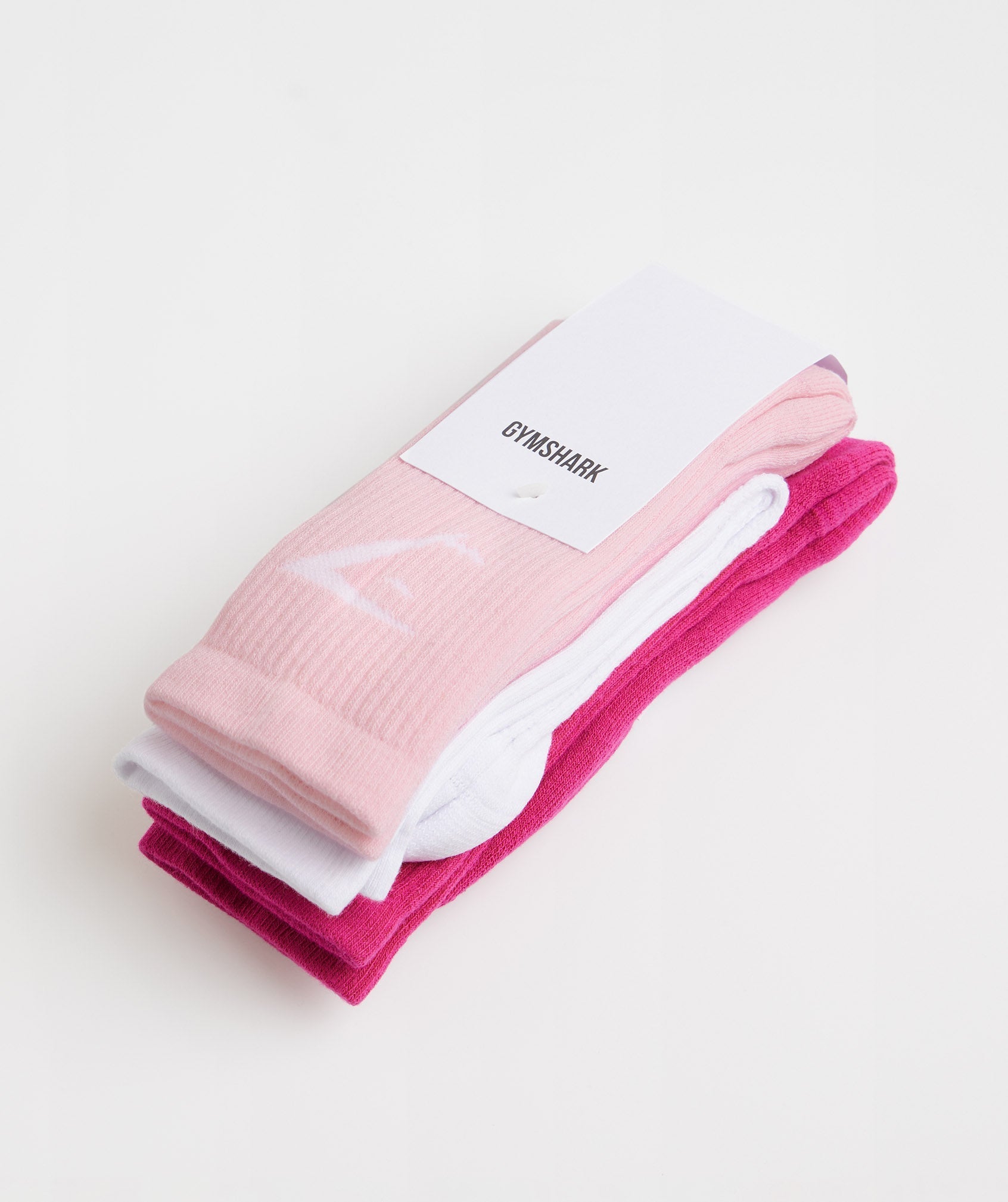 Crew Socks 3pk in Magenta Pink/White/Sweet Pink