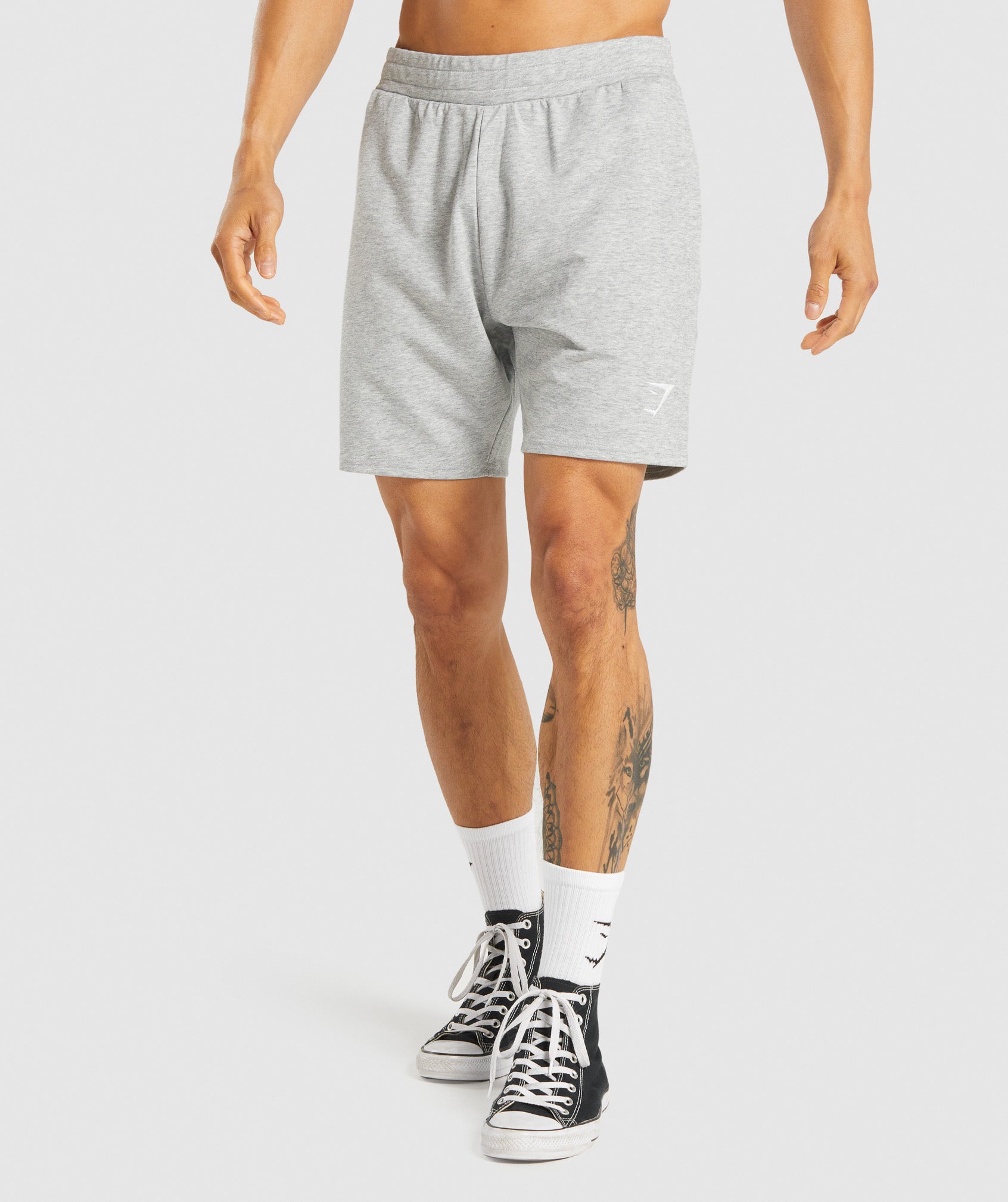 Essential 7” Shorts in Light Grey Marl - view 1