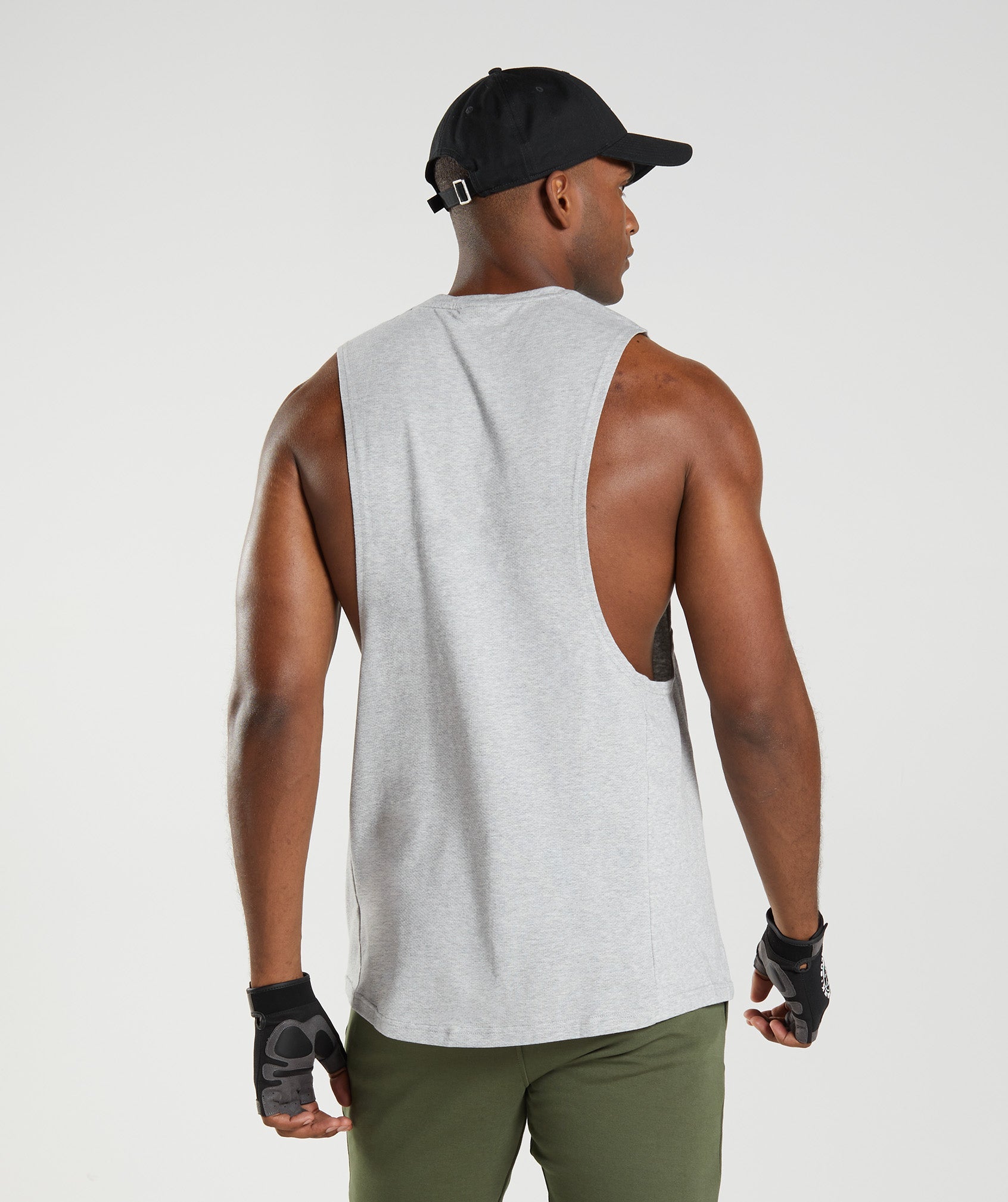 React Drop Arm Tank in Light Grey Core Marl