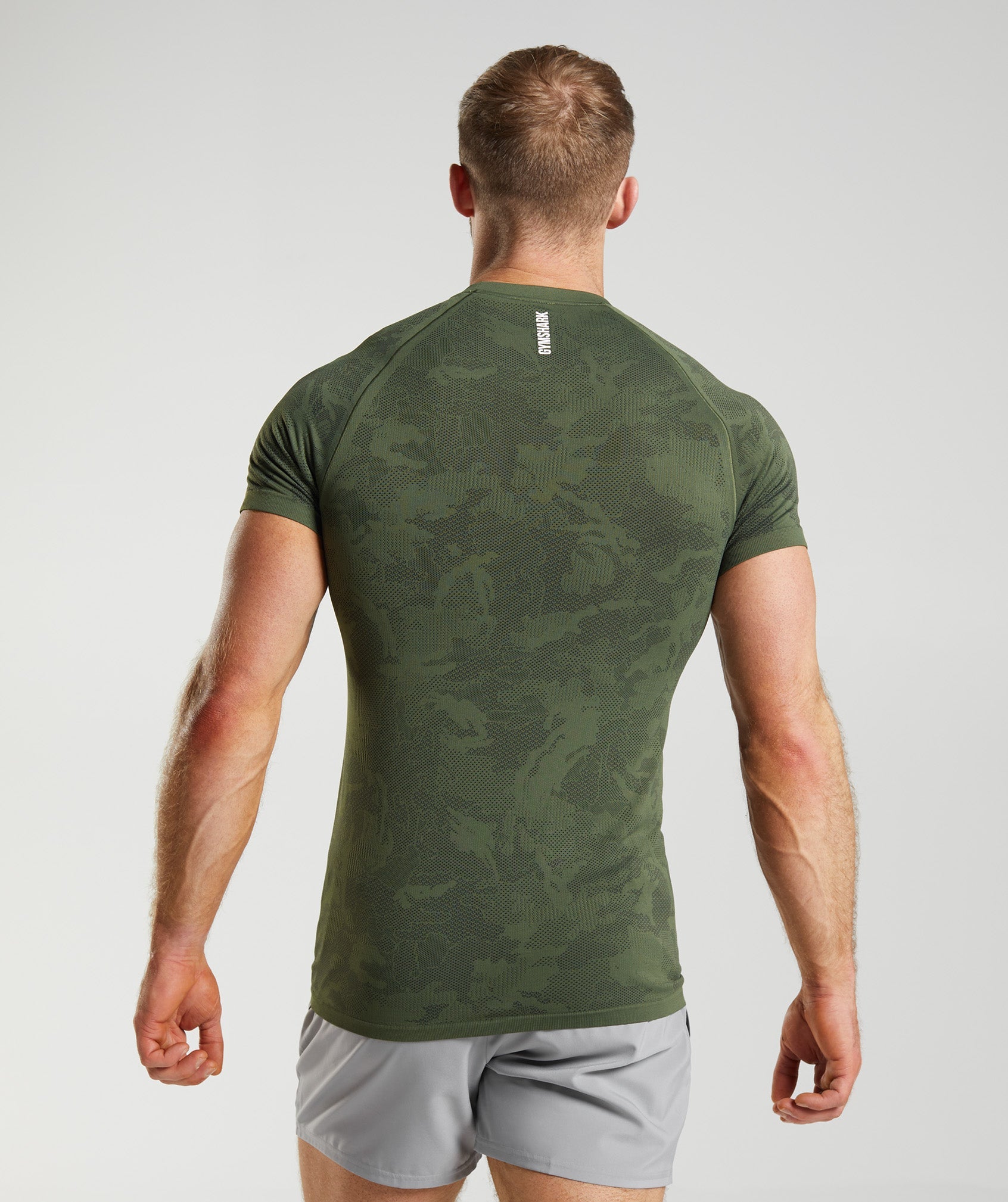 Geo Seamless T-Shirt in Core Olive/Black - view 2