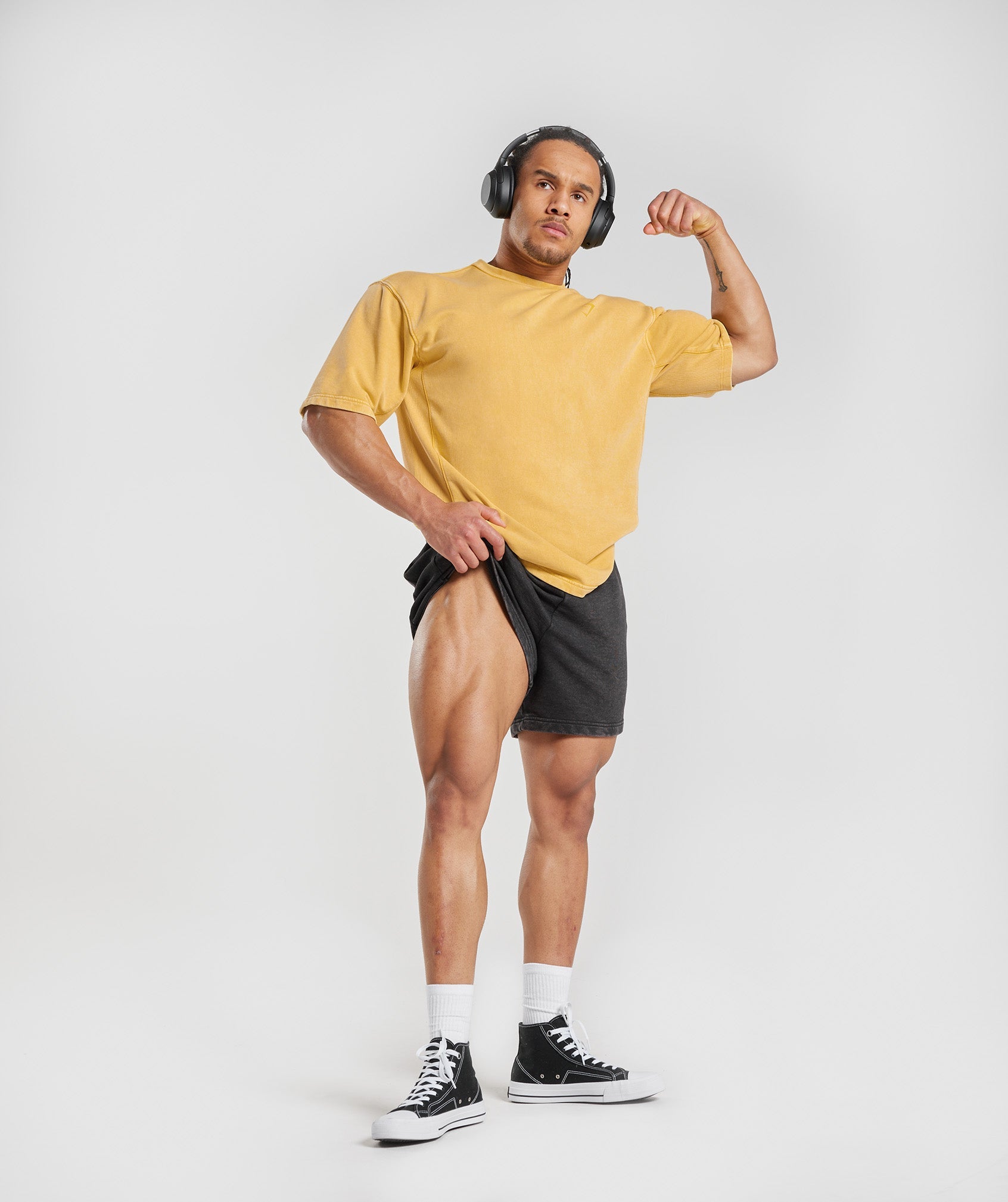 Power Washed Short Sleeve Crew in Sunny Yellow