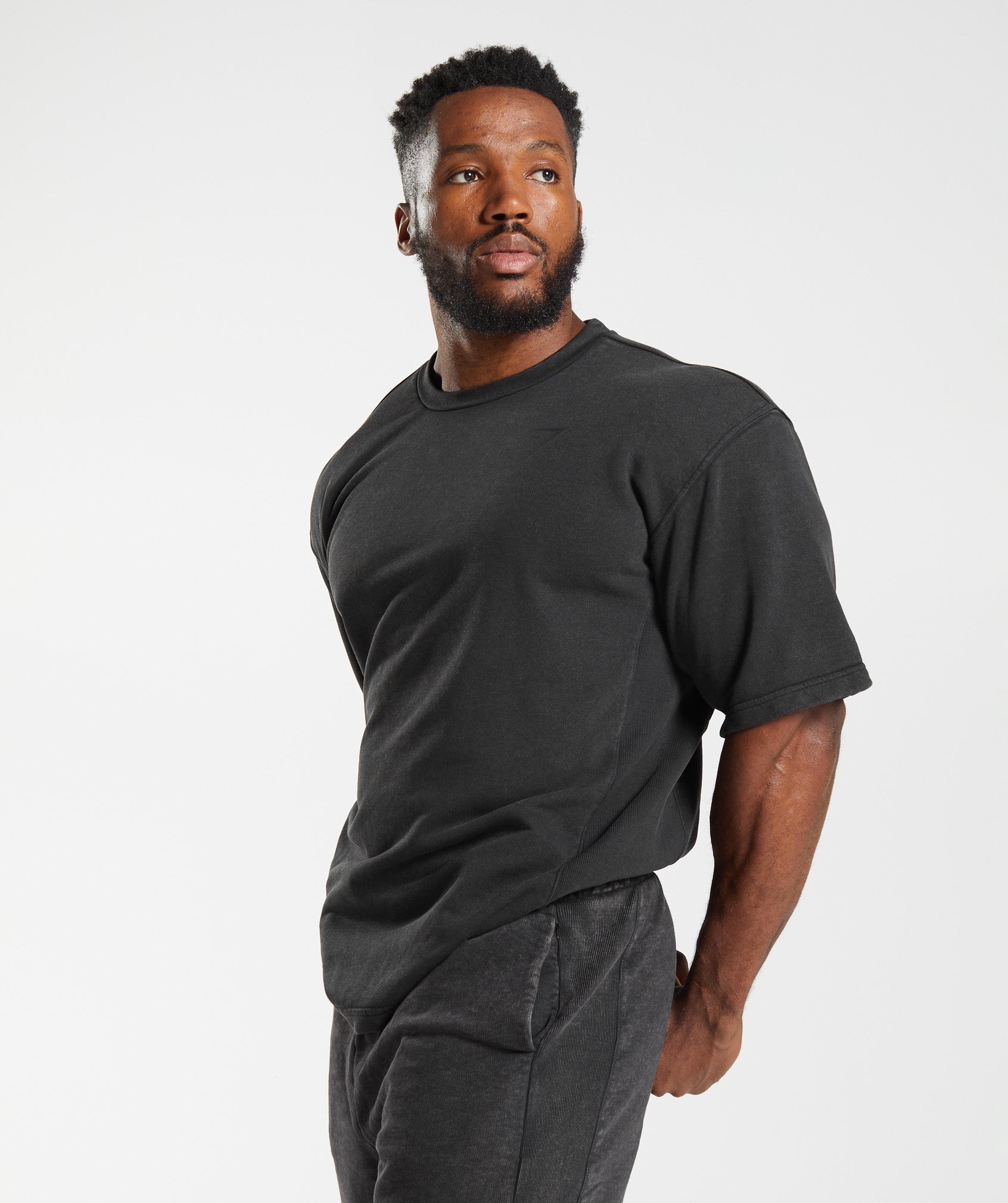 Power Washed Short Sleeve Crew in Black - view 4