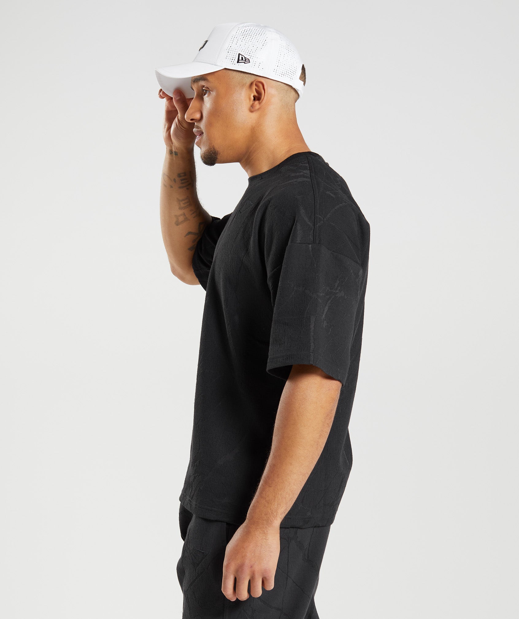 Power Short Sleeve Crew in Black Print - view 3