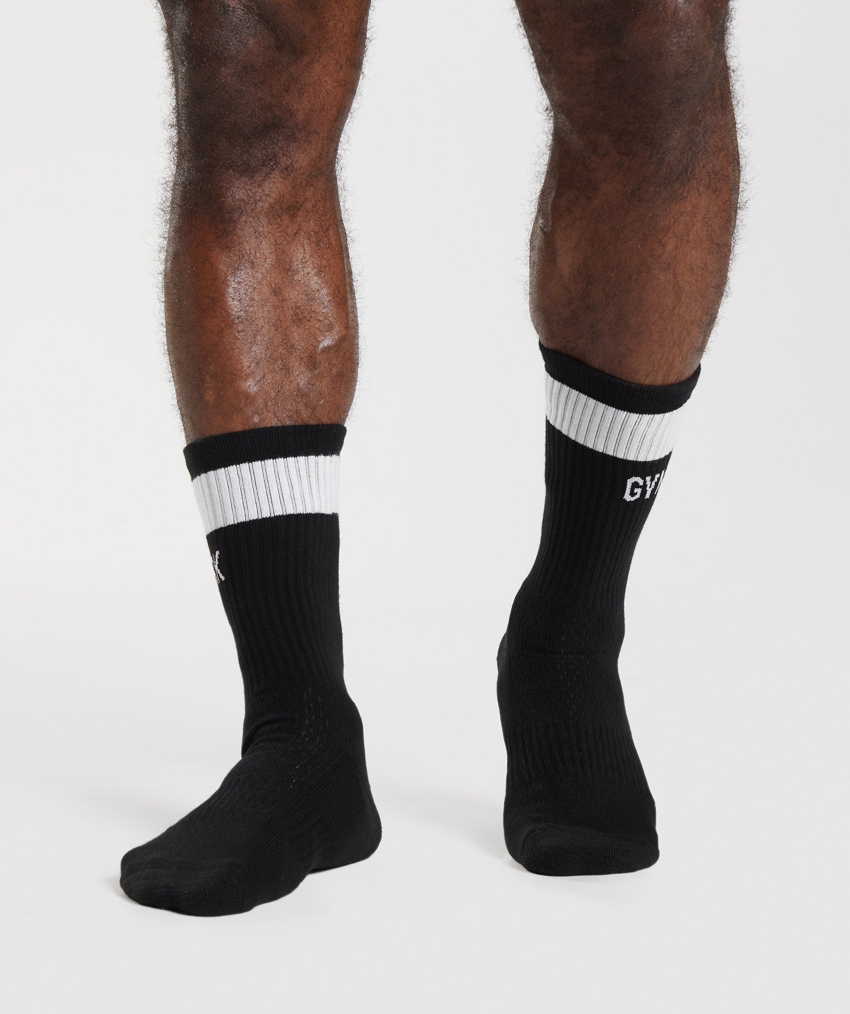 Premium Jacquard Single Socks in Black/White