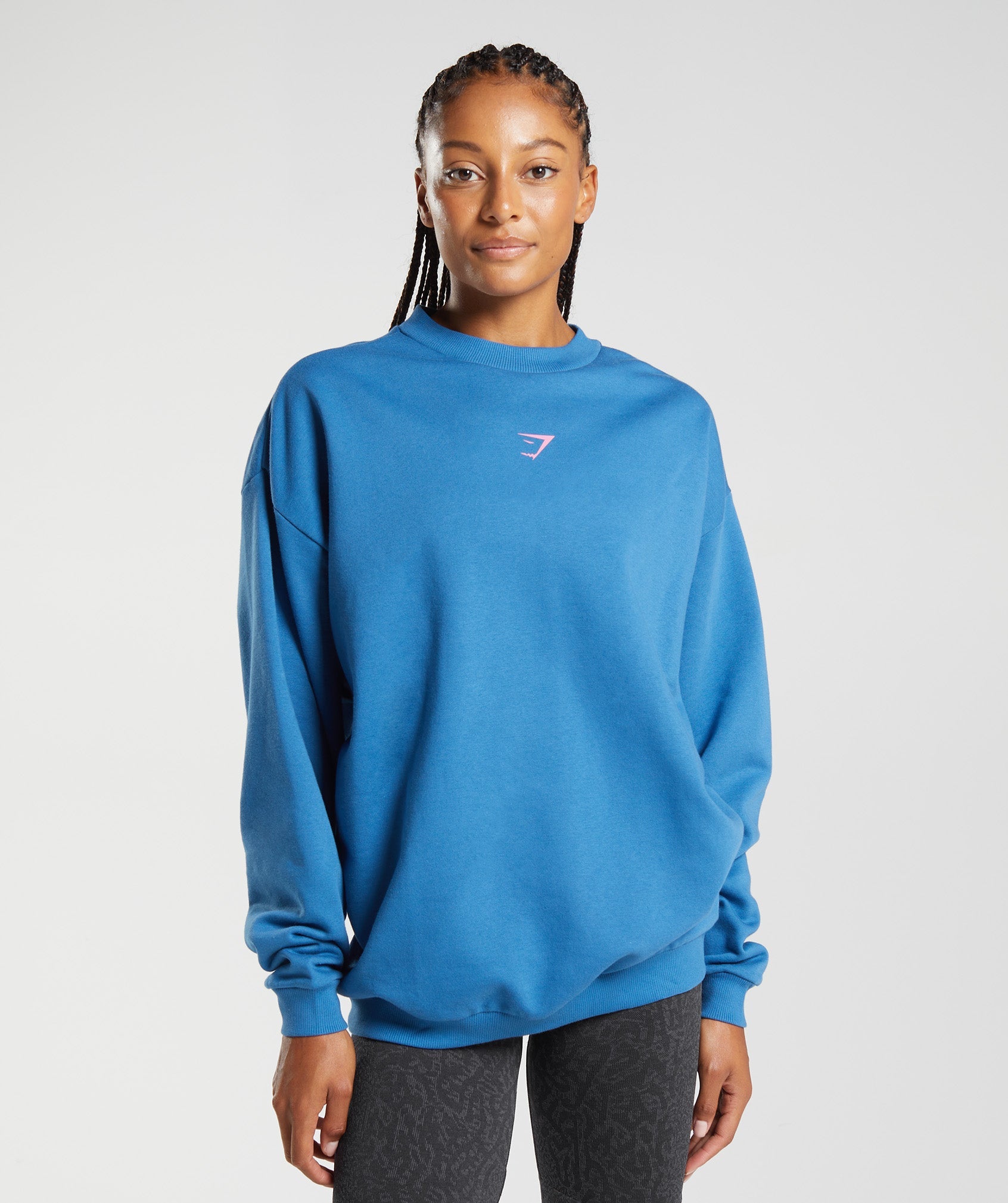 Prepare For Tomorrow Oversized Sweatshirt in Lakeside Blue