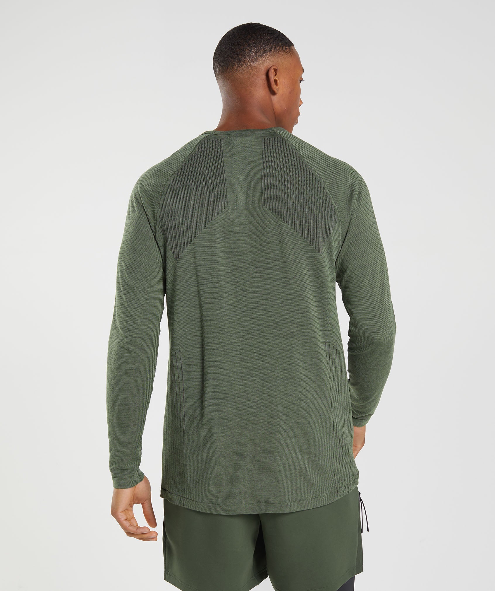 Retake Seamless Long Sleeve T-Shirt in Core Olive