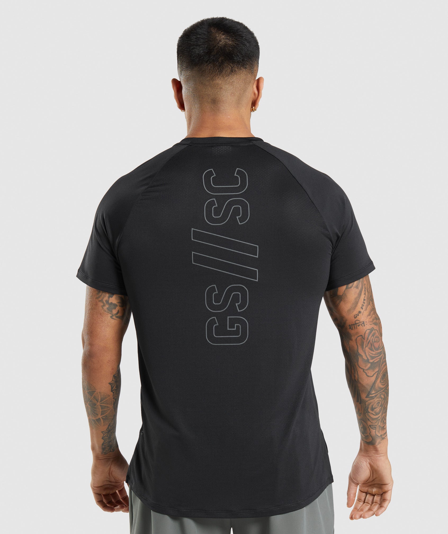 Gymshark//Steve Cook T-Shirt in Black - view 2