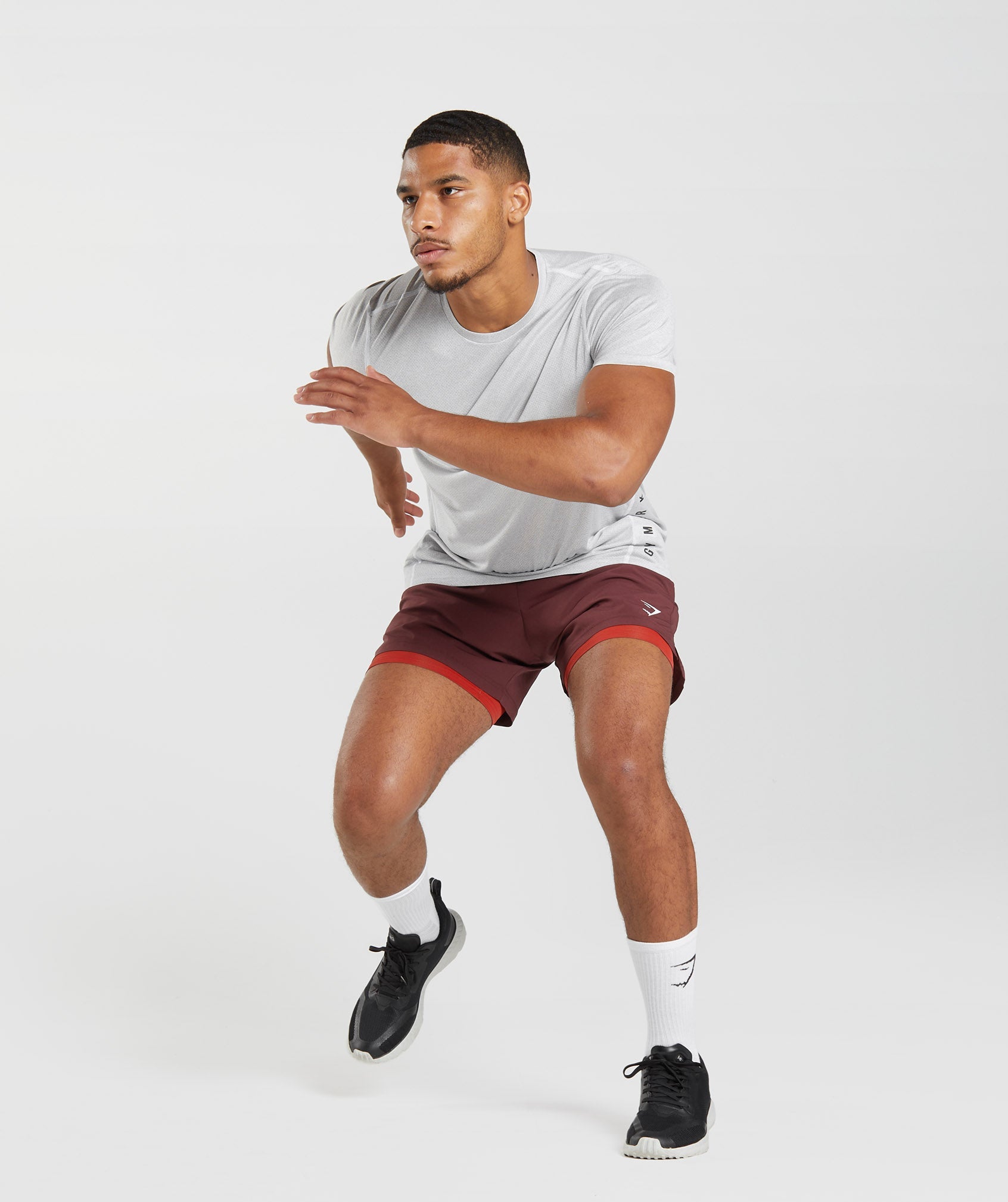 Sport 5" 2 In 1 Shorts in Baked Maroon/Salsa Red