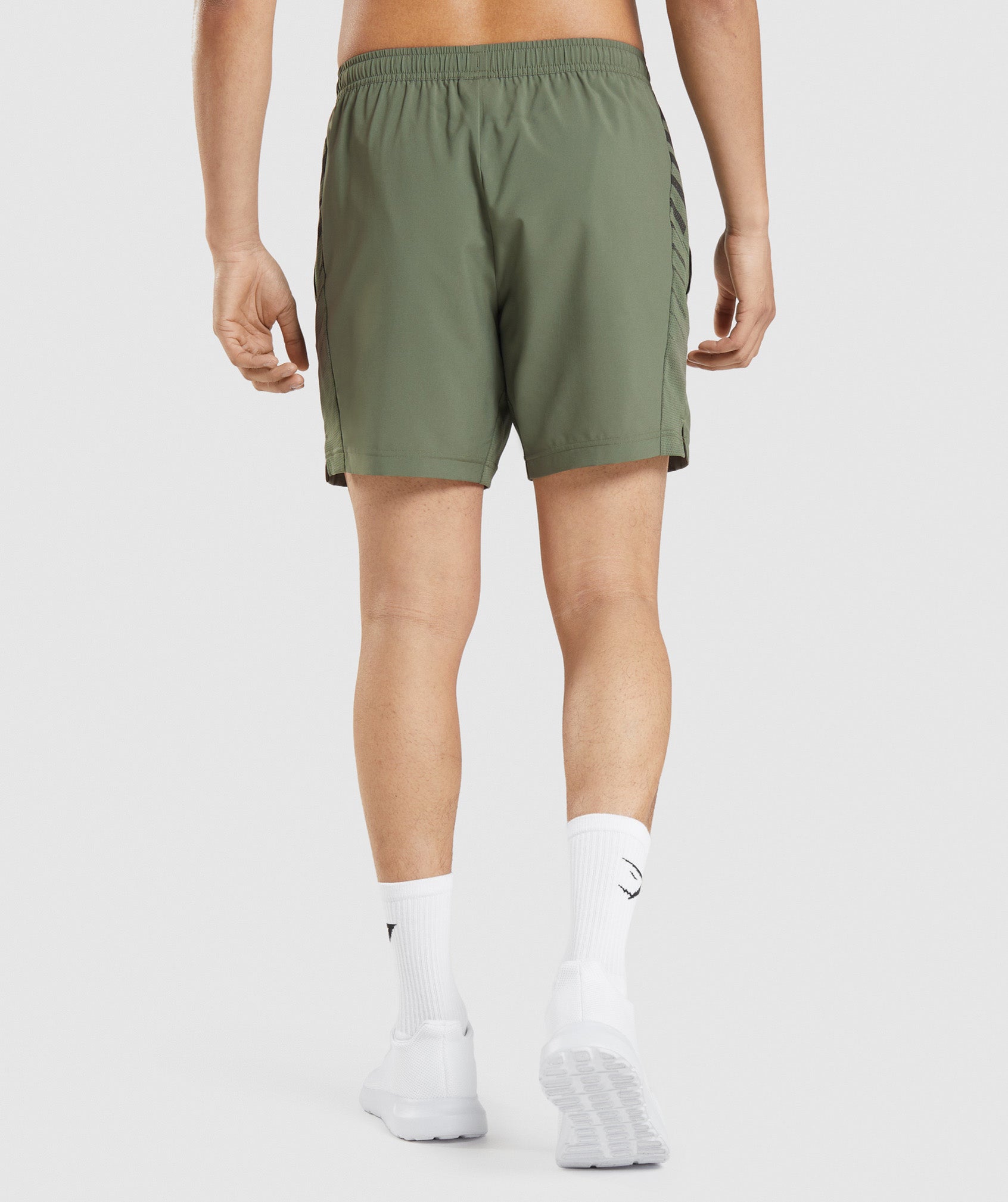 Sport Stripe 7" Shorts in Core Olive