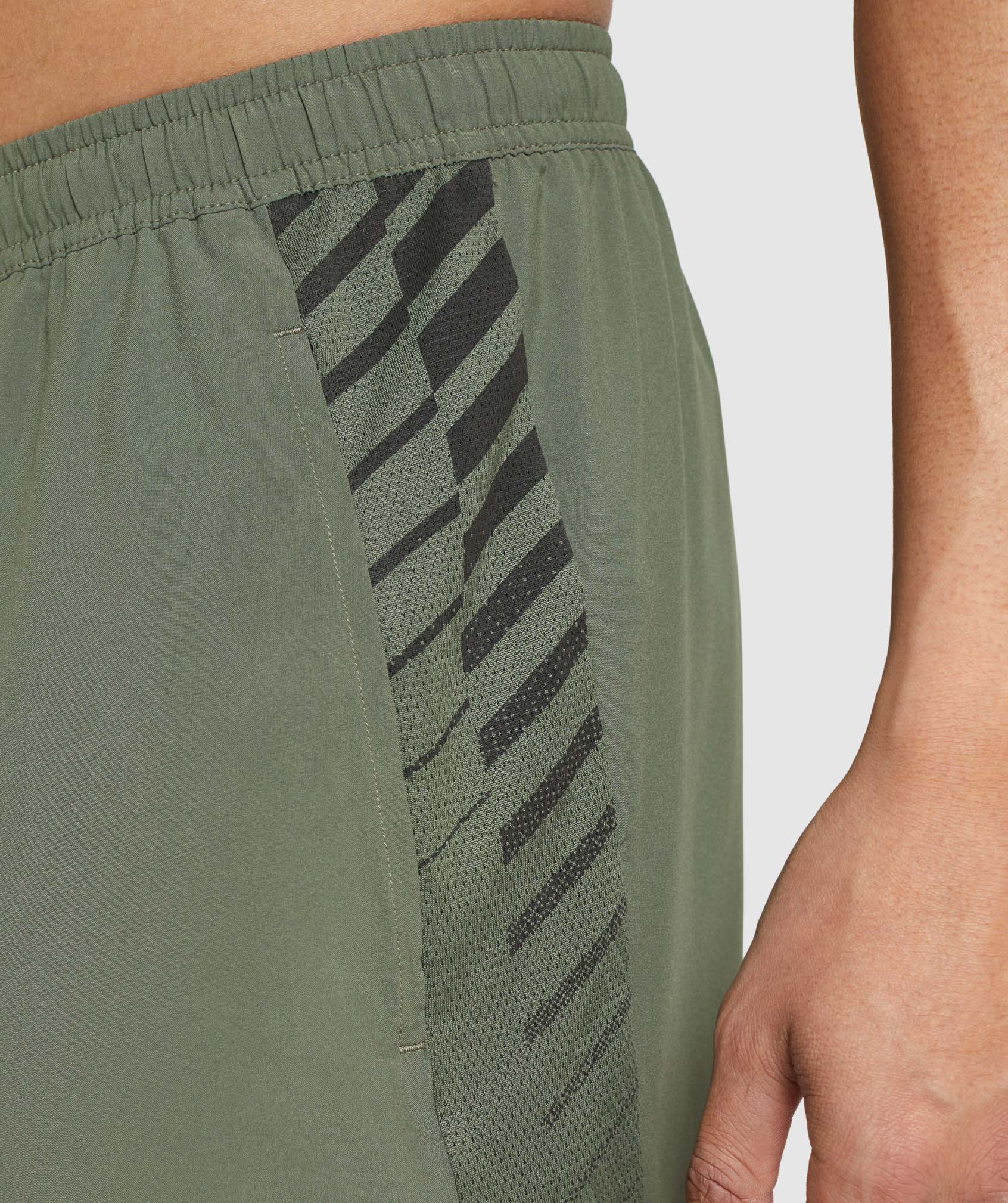 Sport Stripe 7" Shorts in Core Olive