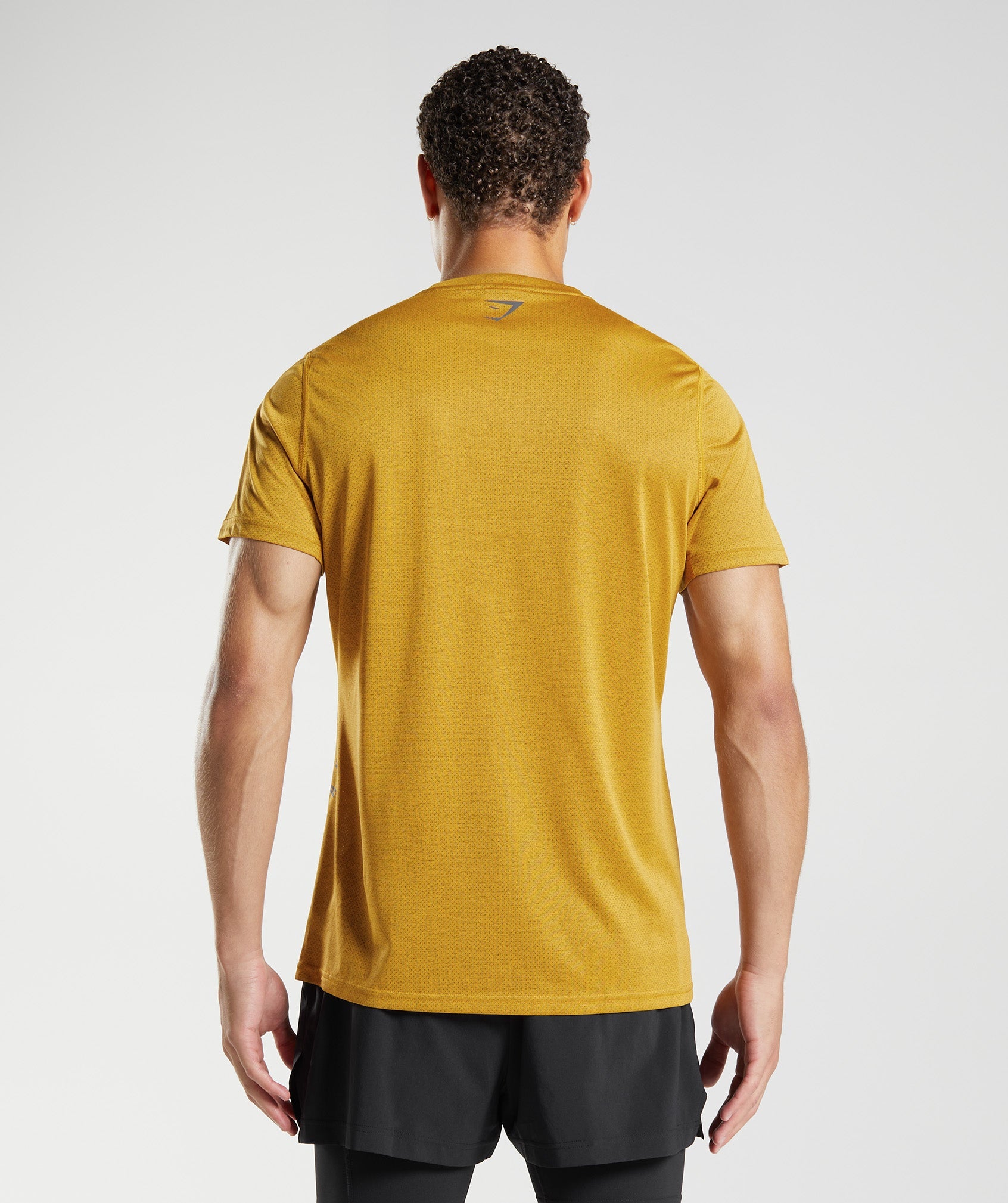 Sport T-Shirt in Turmeric Yellow/Black Marl - view 2
