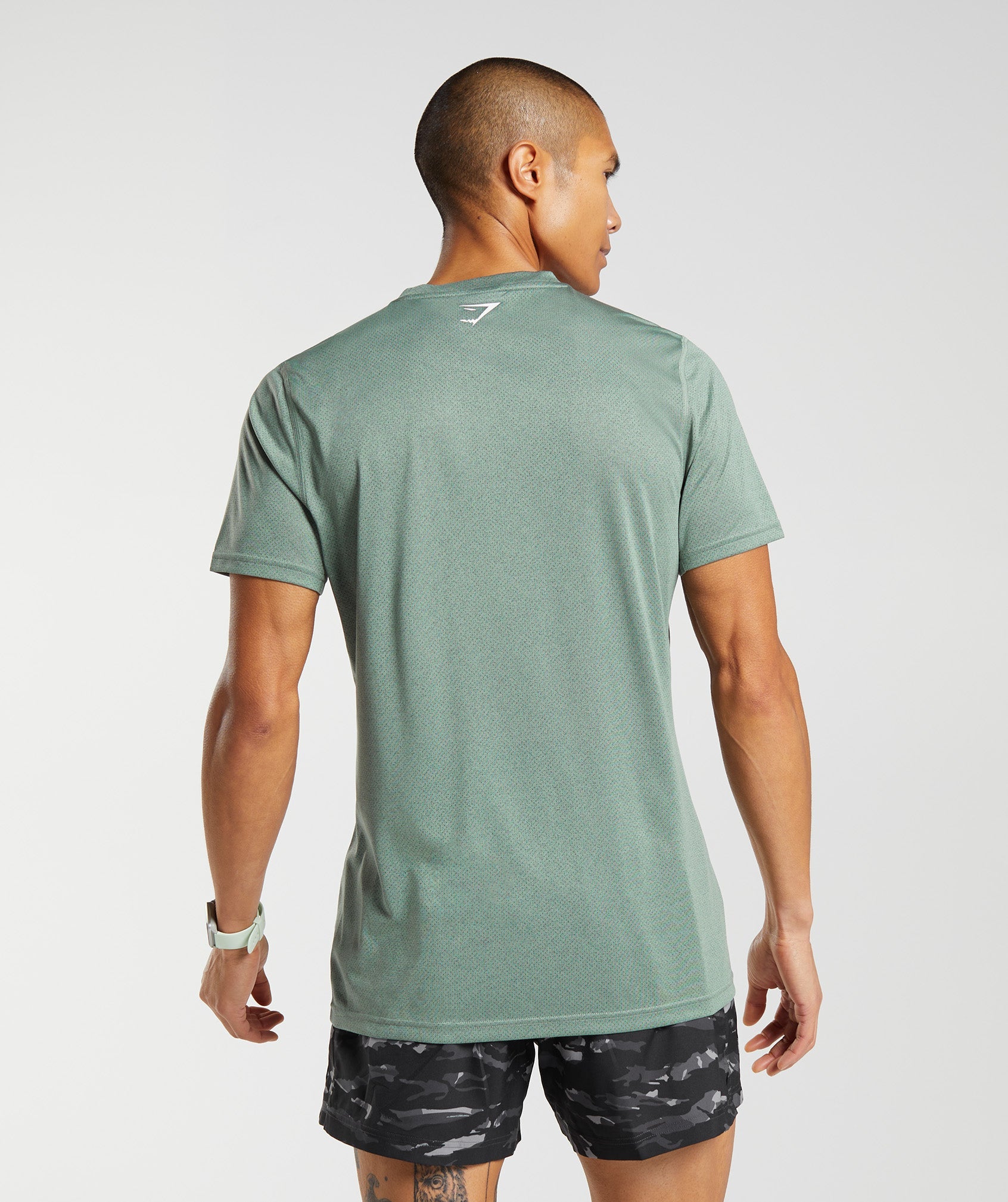 Sport T-Shirt in Willow Green/Black Marl