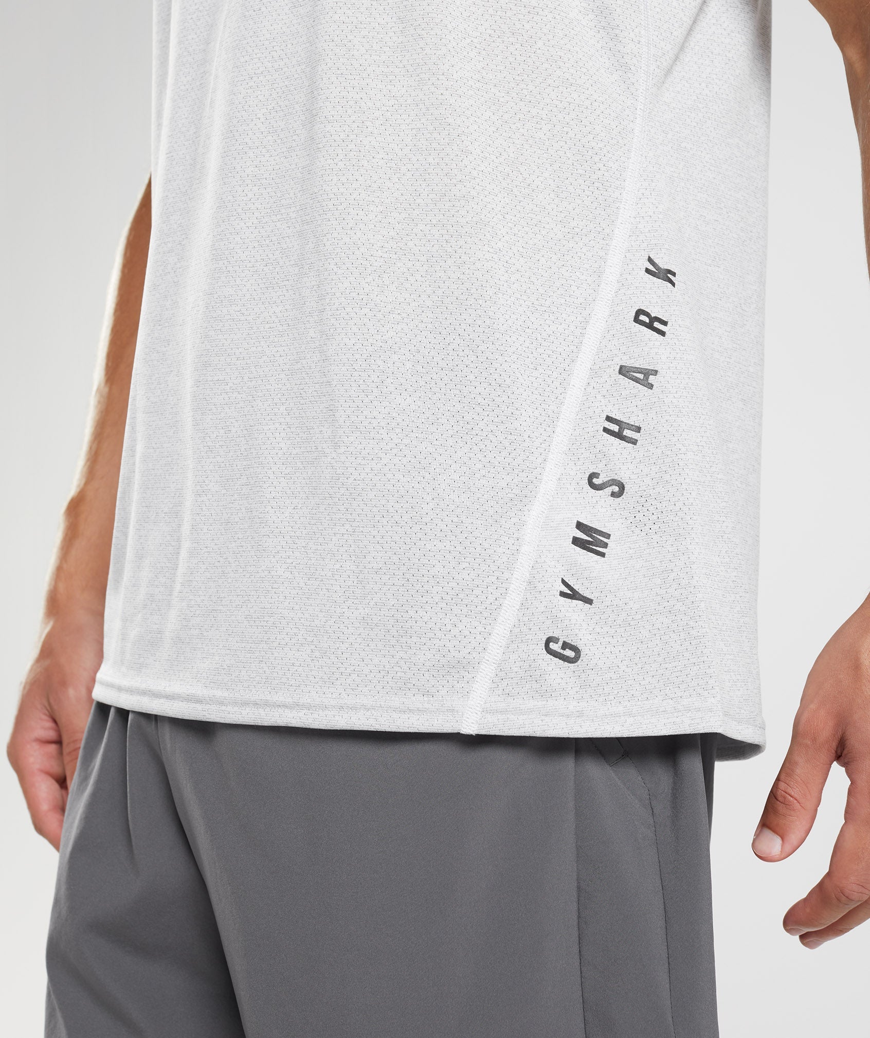 Sport Tank in White/Smokey Grey Marl - view 3