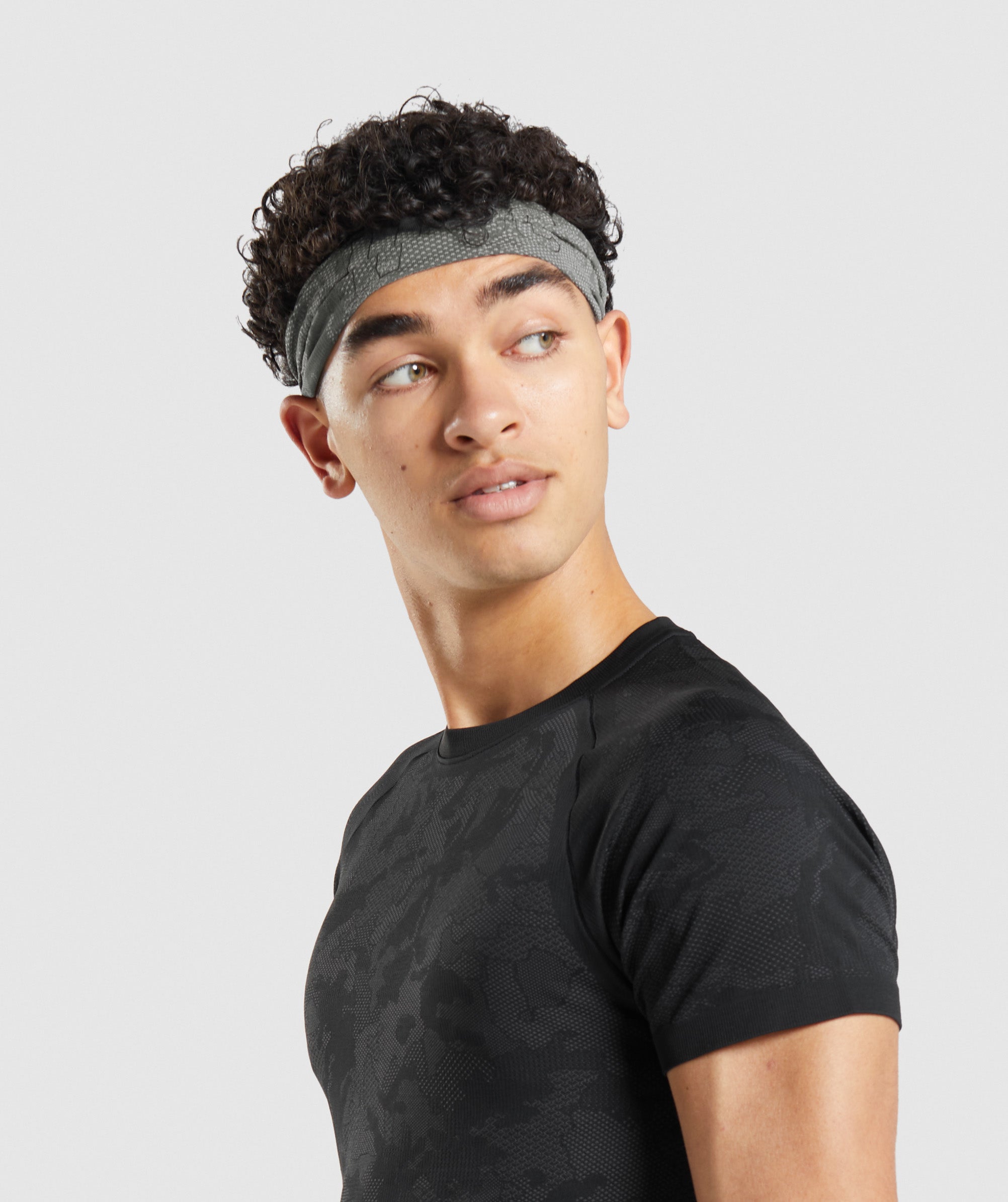 Gymshark//Steve Cook Headband in Charcoal Grey - view 2