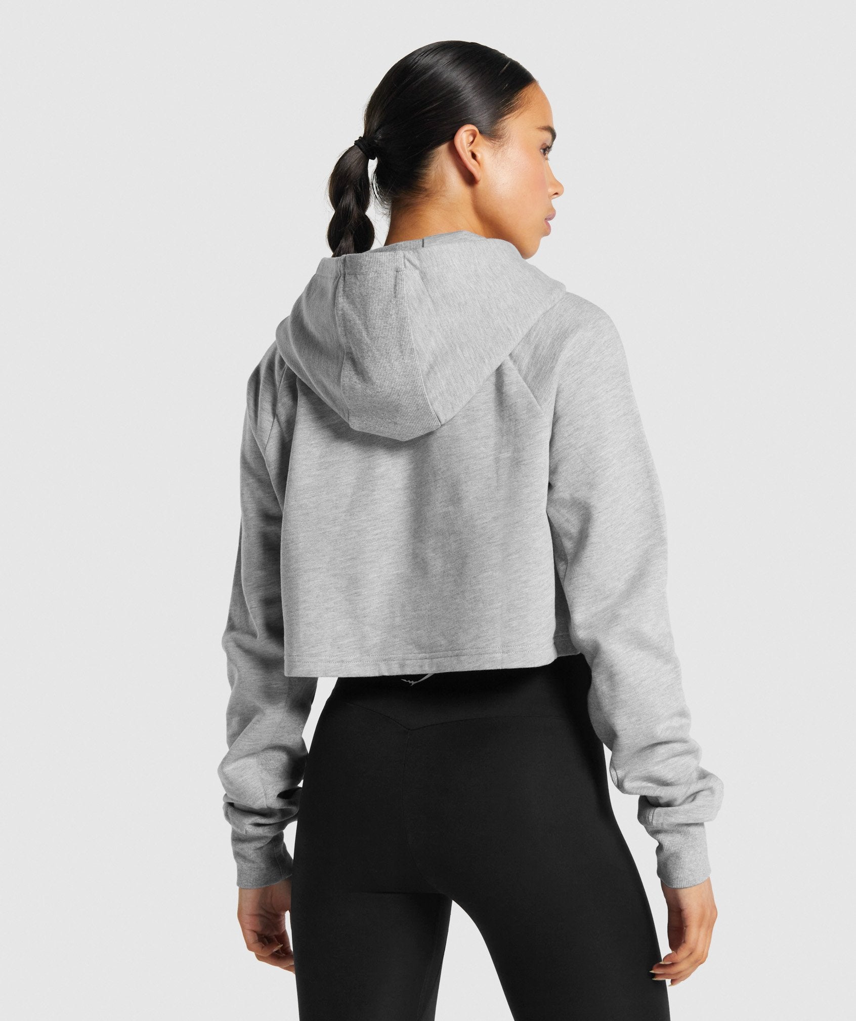 Training Cropped Hoodie in Light Grey Marl - view 2