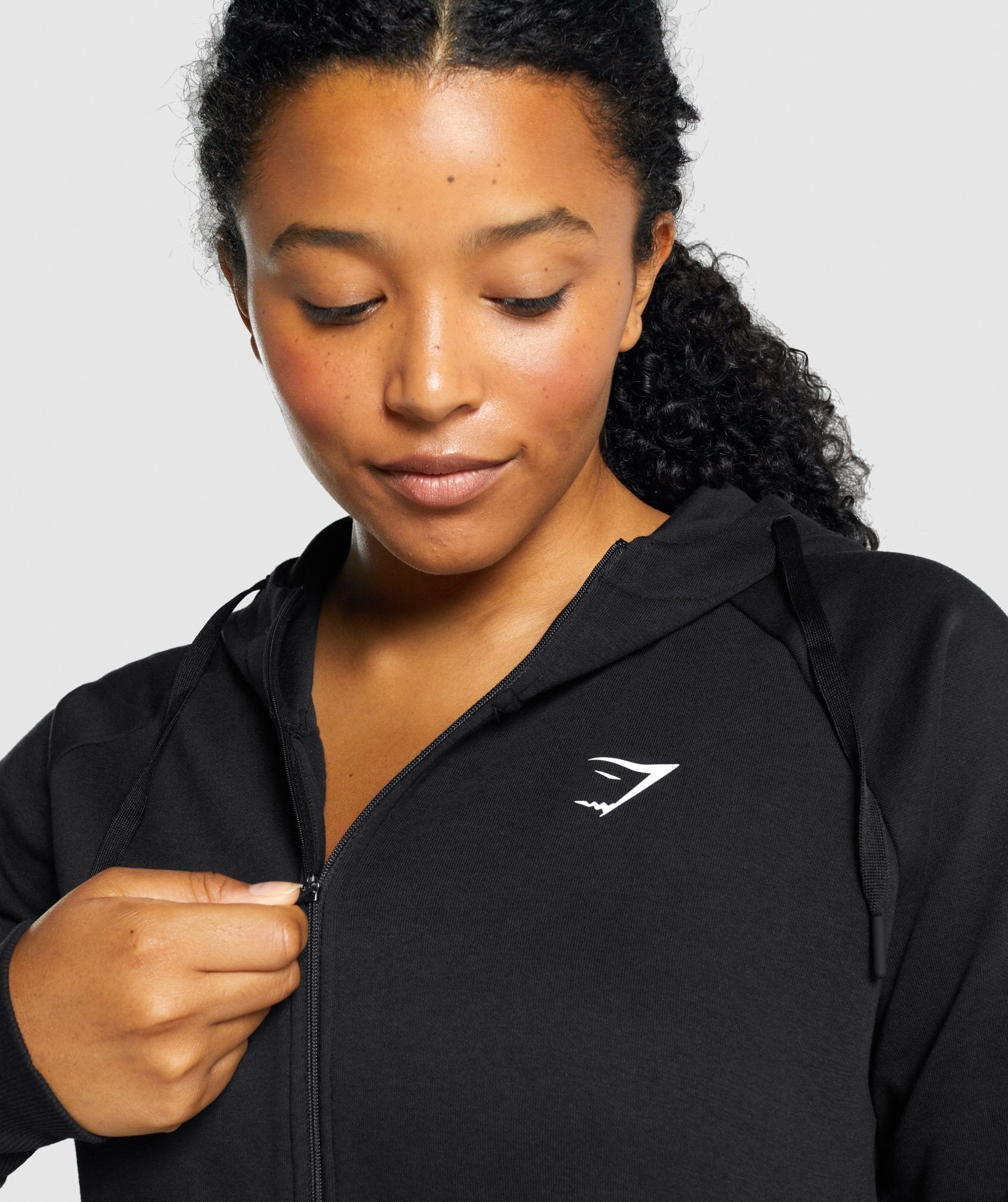 Training Zip Up Hoodie in Black - view 6