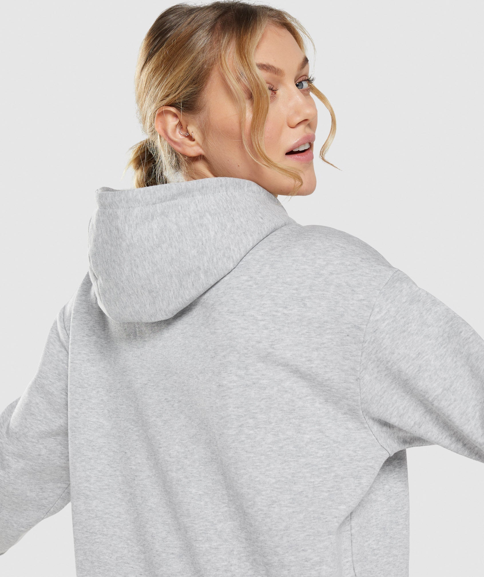 Training Oversized Hoodie in Light Grey Marl