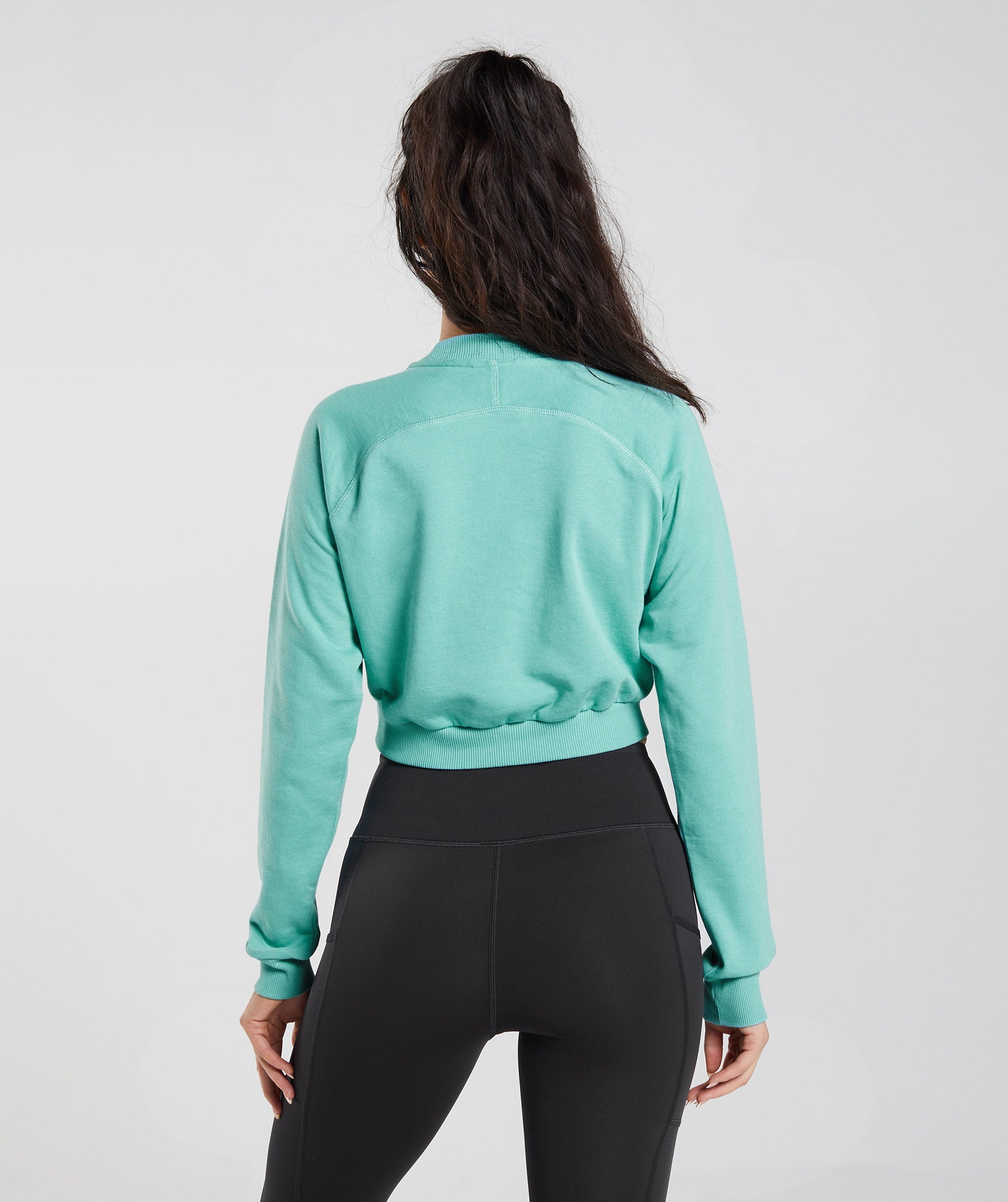 Gymshark Training Cropped Sweater - Tropic Green