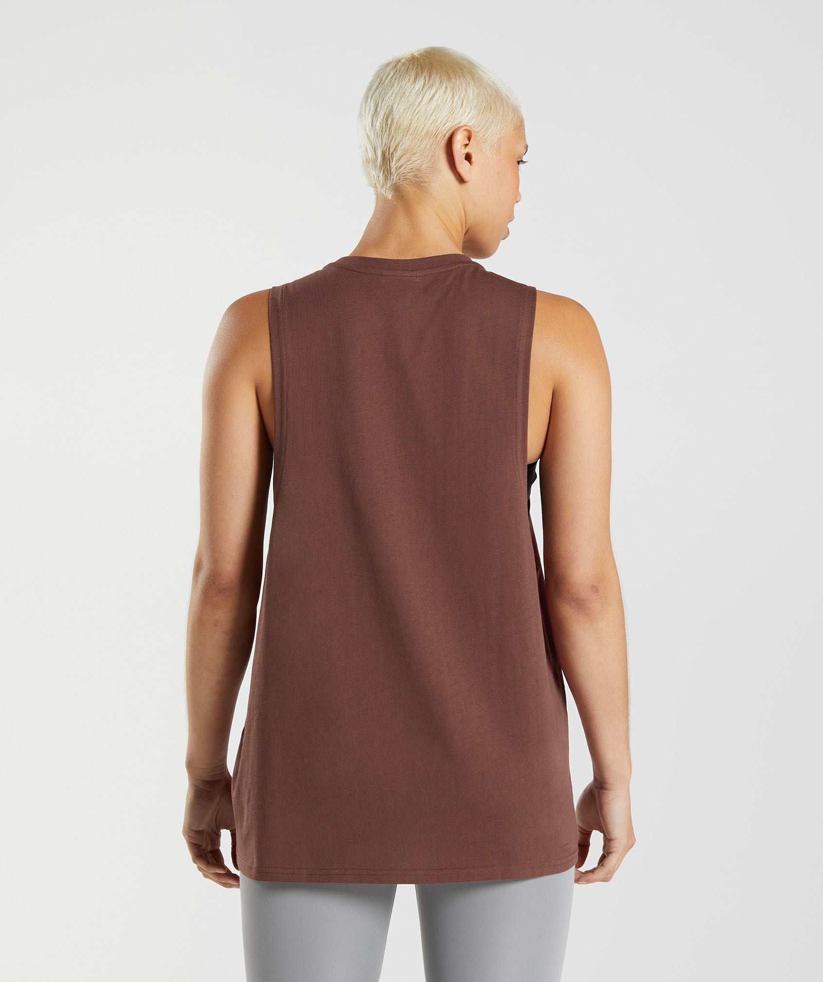 Training Drop Arm Tank in Cherry Brown