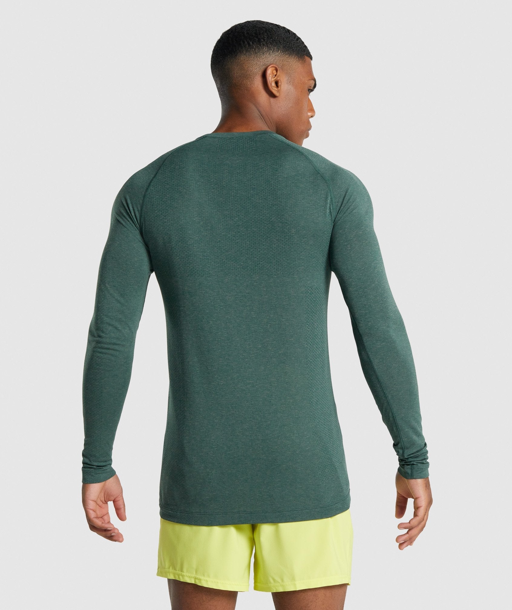 Vital Light  Seamless Long Sleeve T-Shirt in Dark Green Marl - view 2