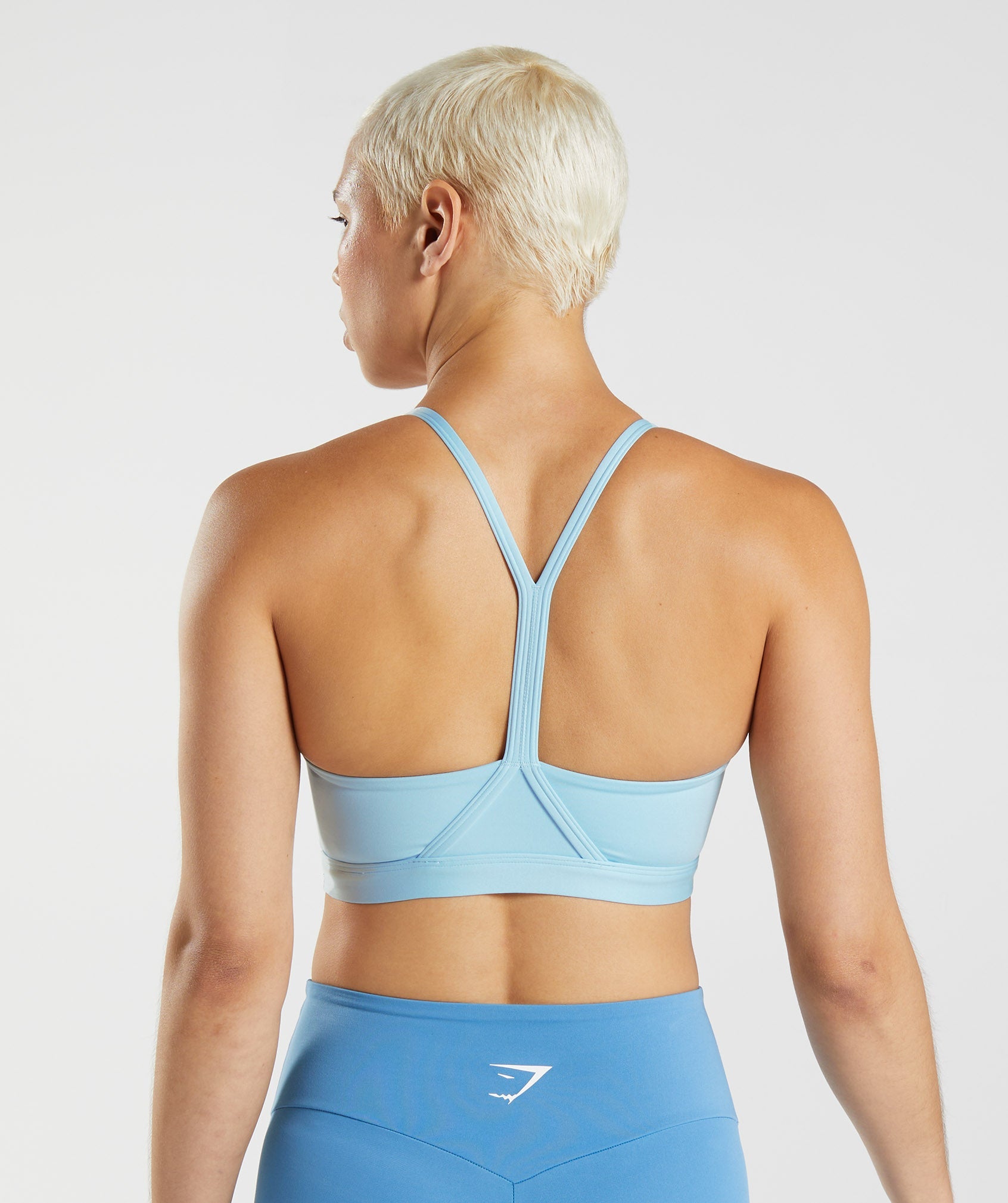 V Neck Sports Bra in Glacier Blue - view 2