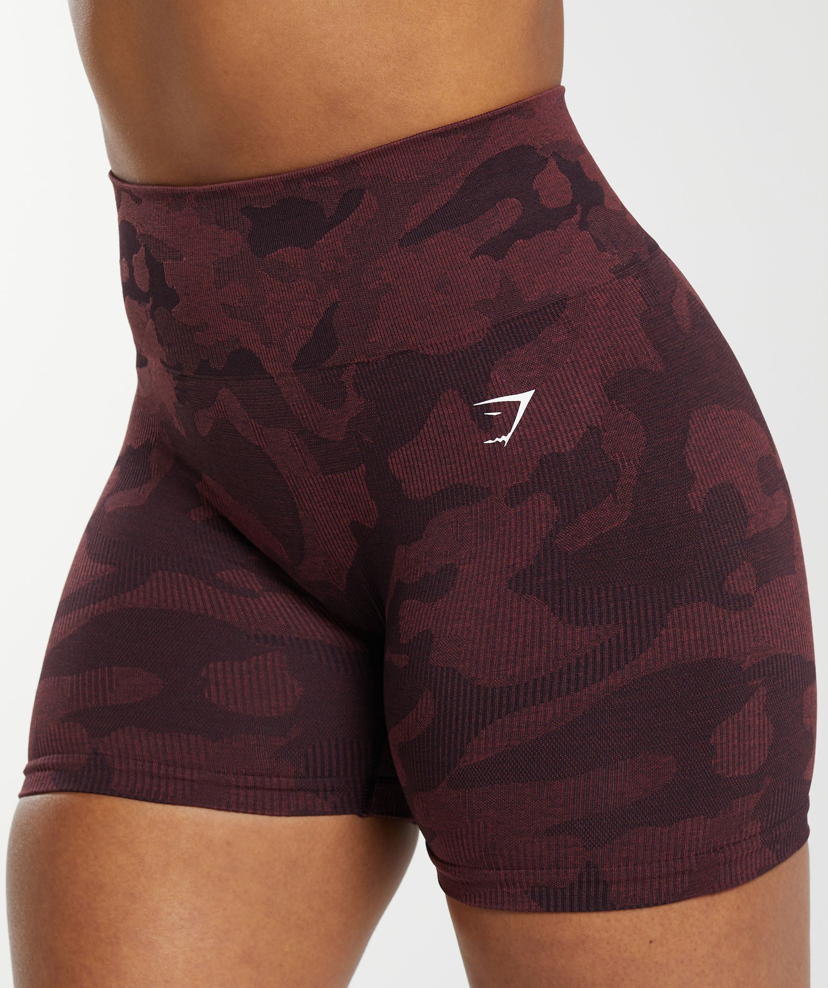 Adapt Camo Seamless Shorts in Plum Brown/Burgundy Brown - view 5