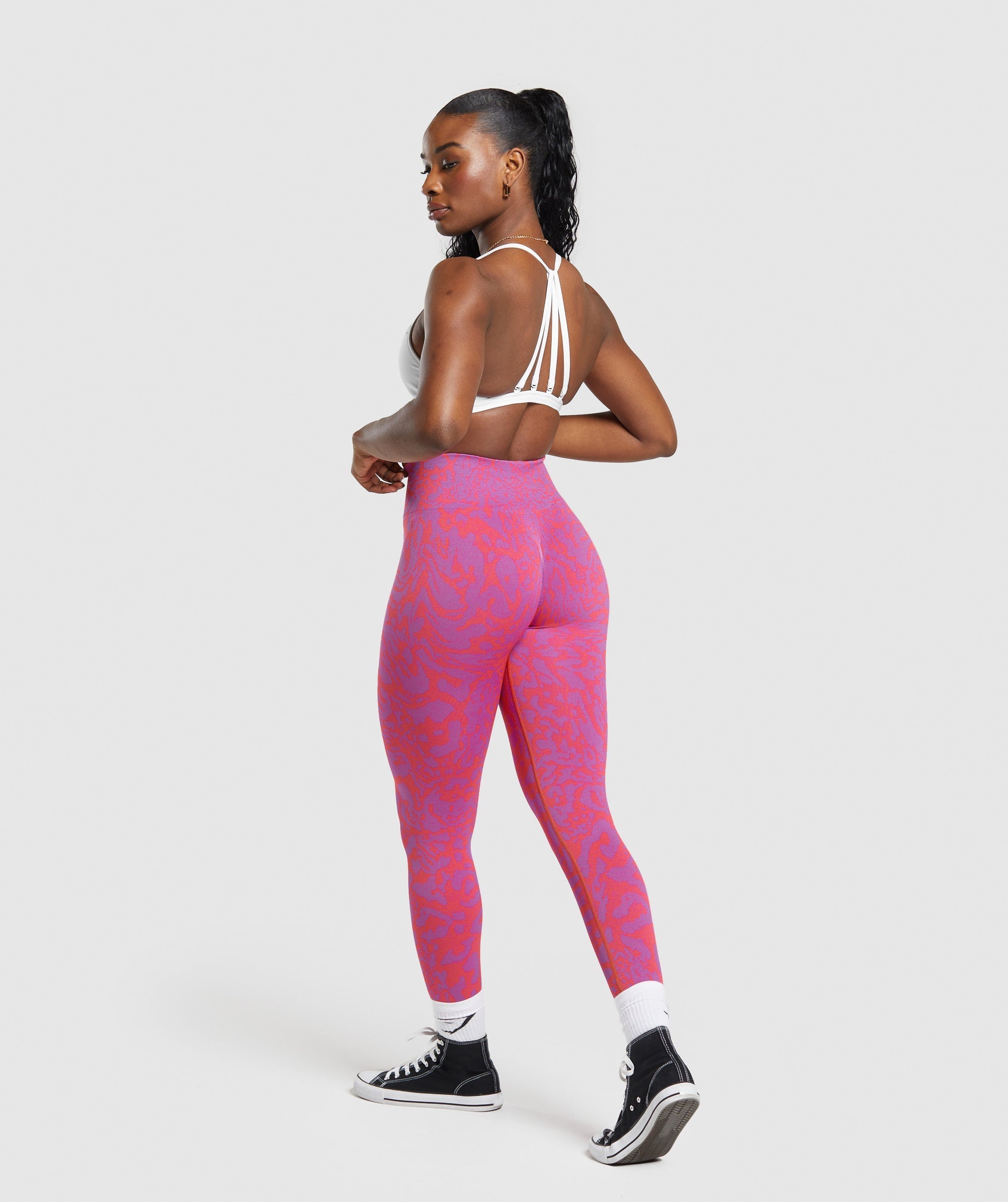 Adapt Safari Seamless Leggings in Shelly Pink/Fly Coral - view 4