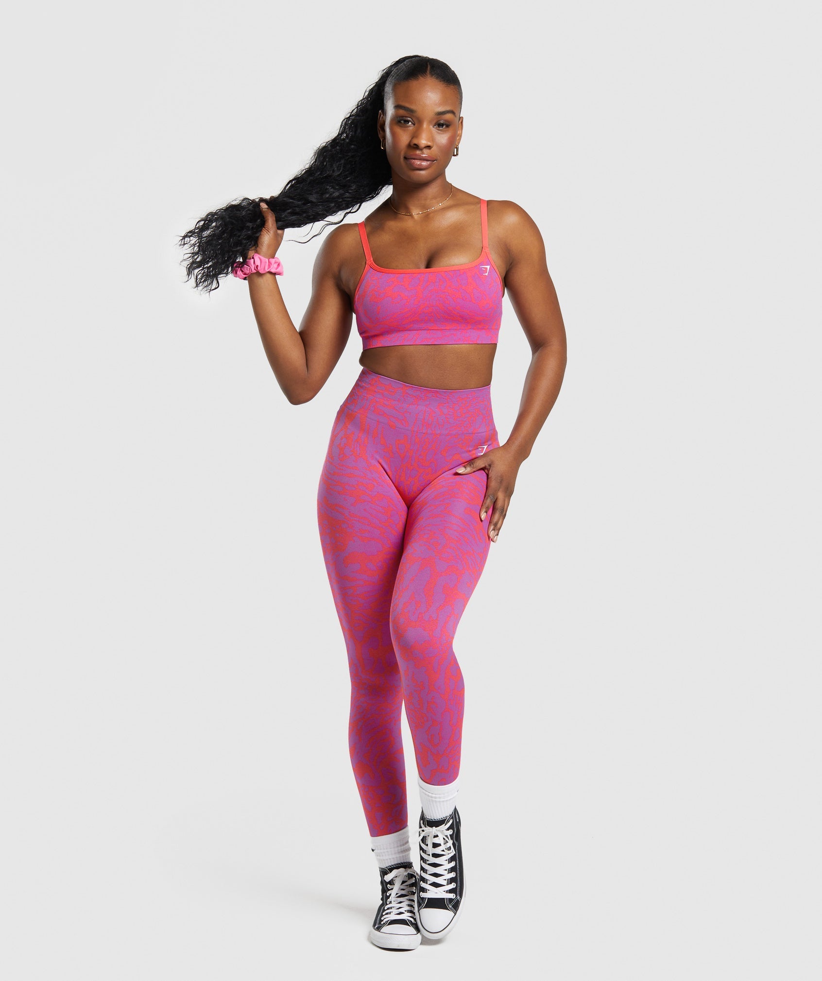 Adapt Safari Seamless Sports Bra in Shelly Pink/Fly Coral - view 4